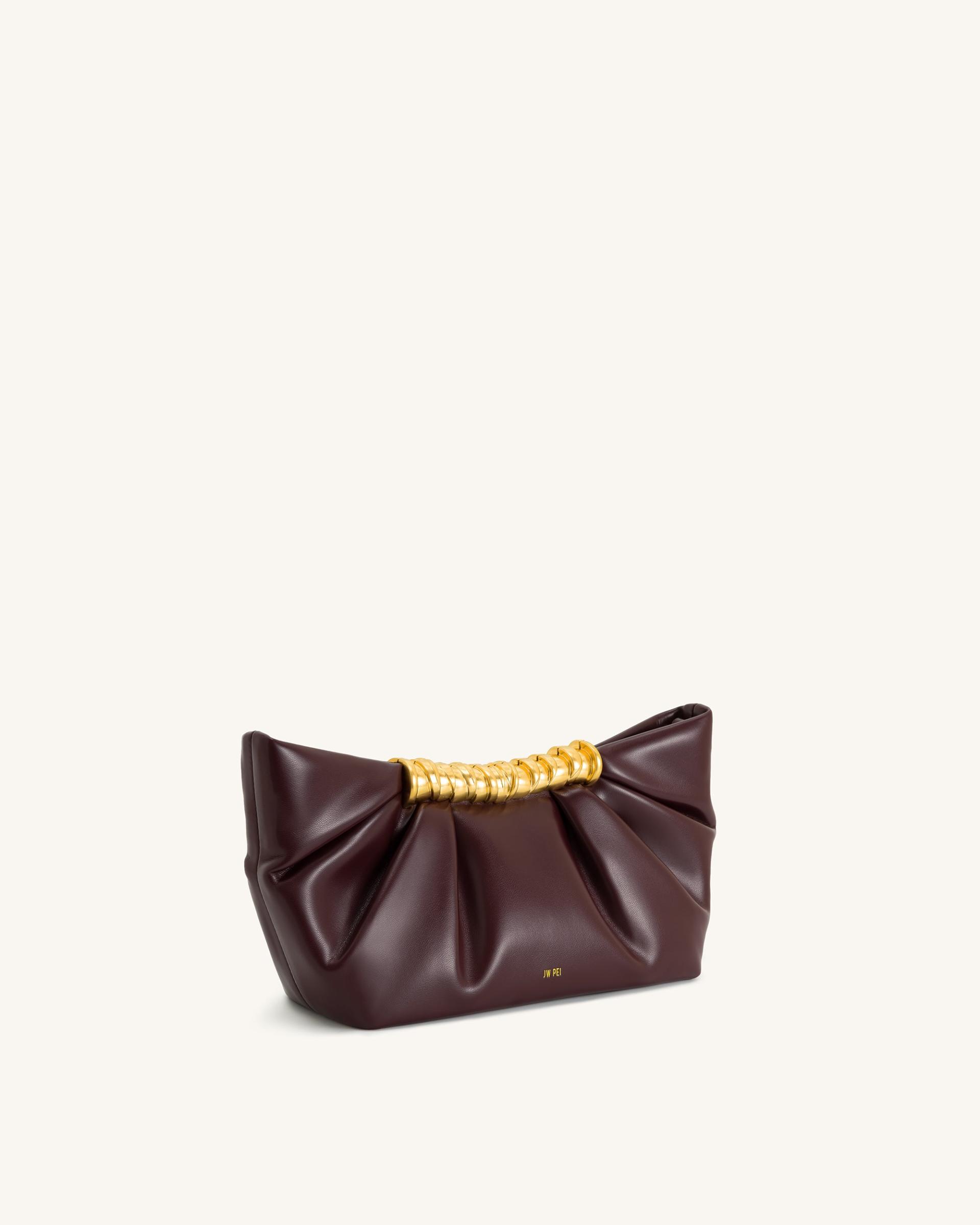 Leia Pleated Clutch - Deep Burgundy 3