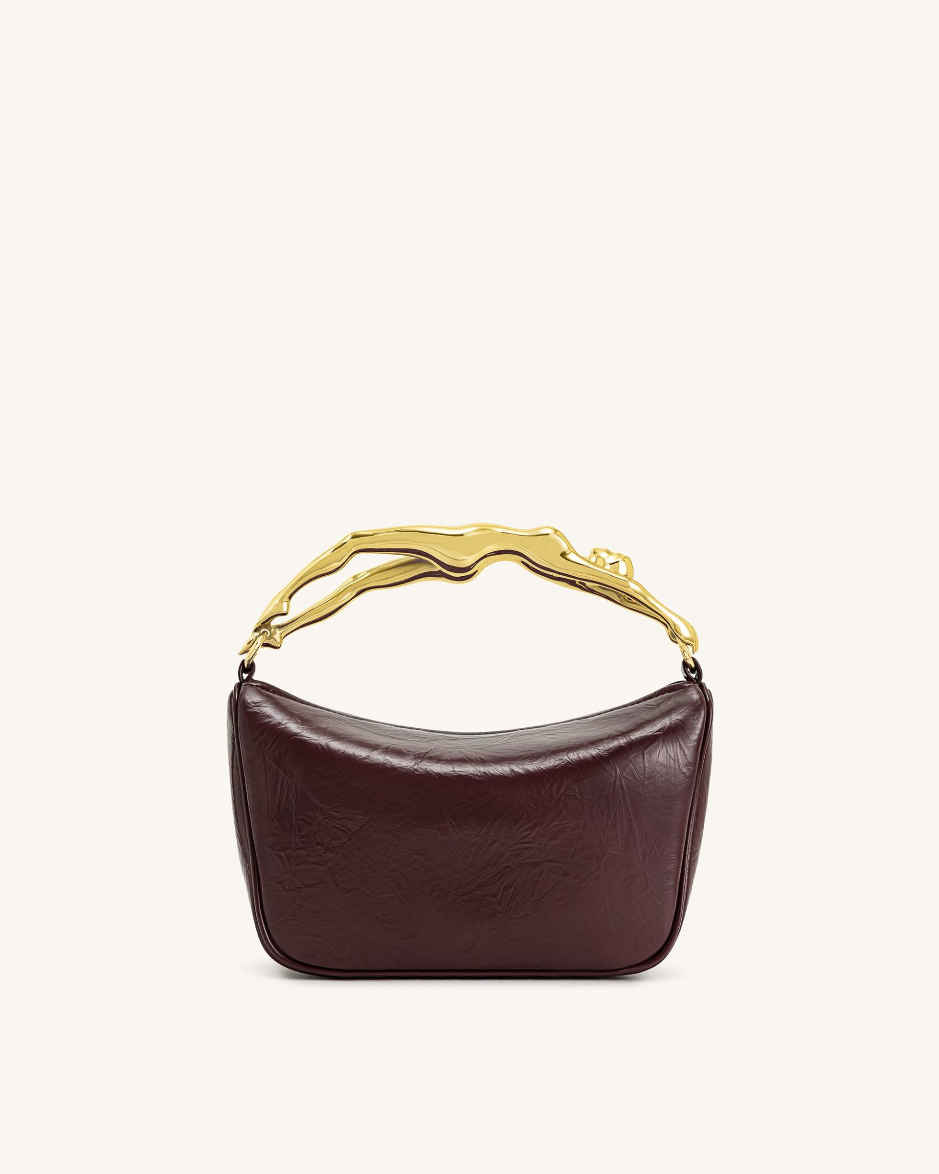 Jenny Human-shaped Handle Handbag - Deep Burgundy 4