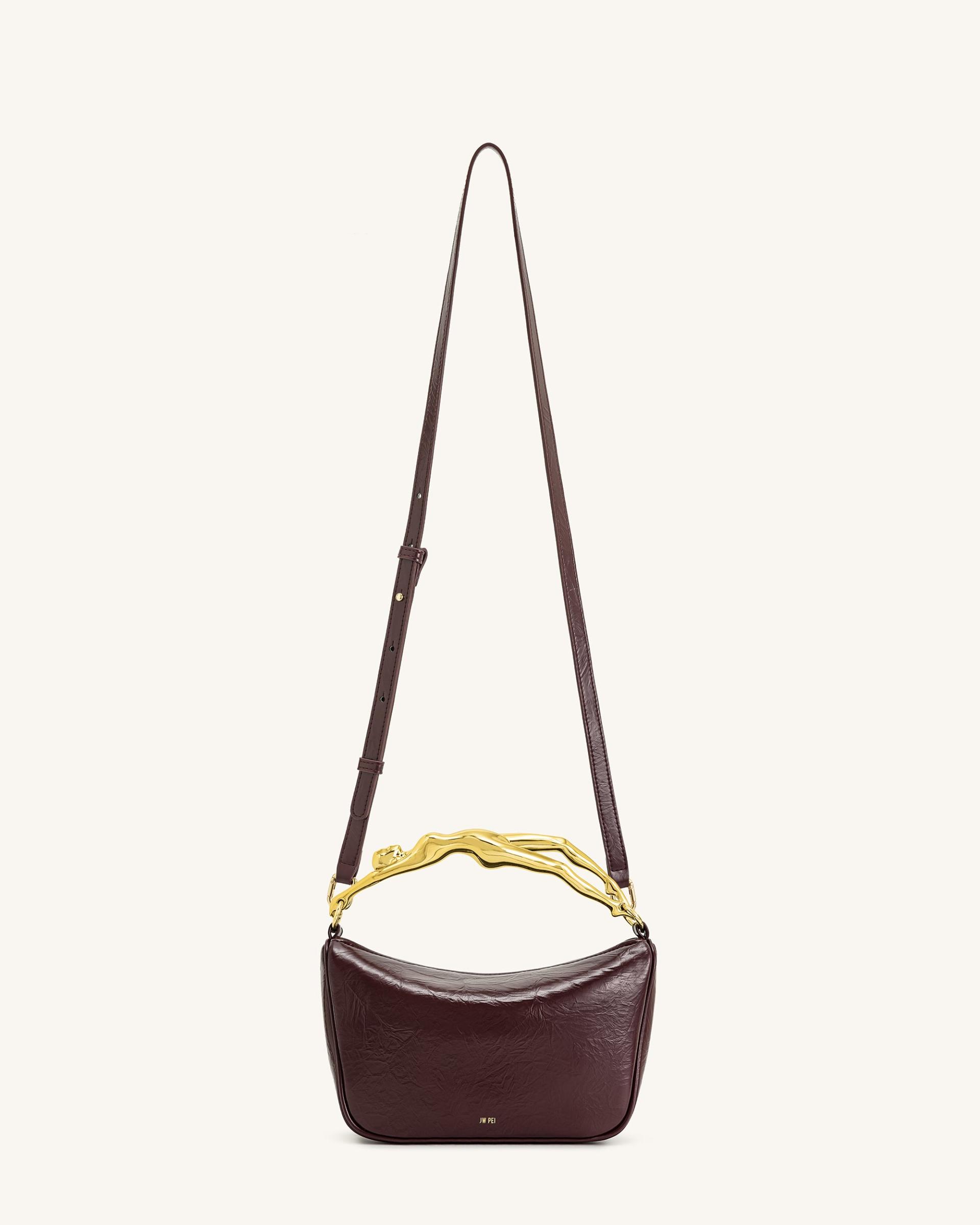 Jenny Human-shaped Handle Handbag - Deep Burgundy 2