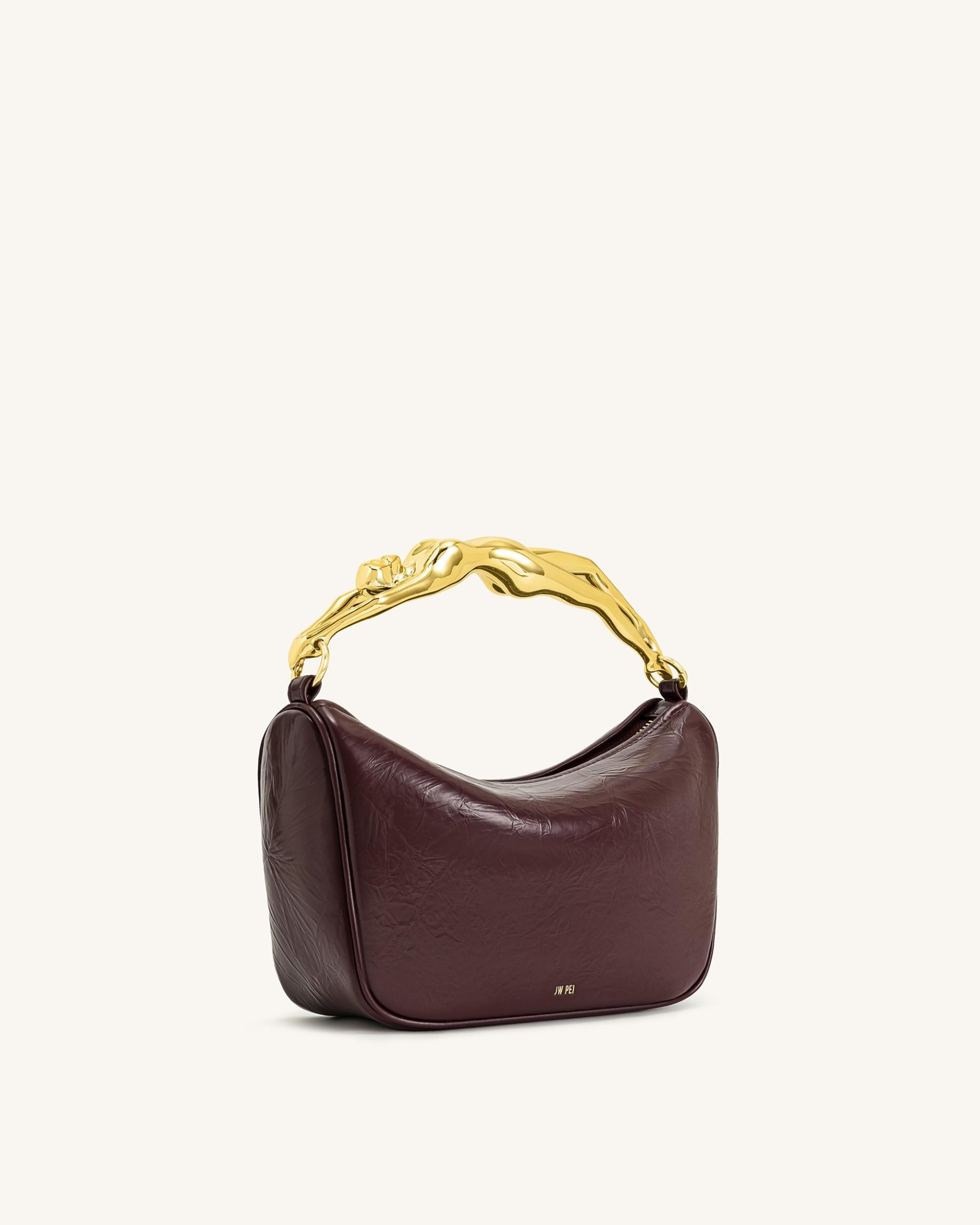 Jenny Human-shaped Handle Handbag - Deep Burgundy 3
