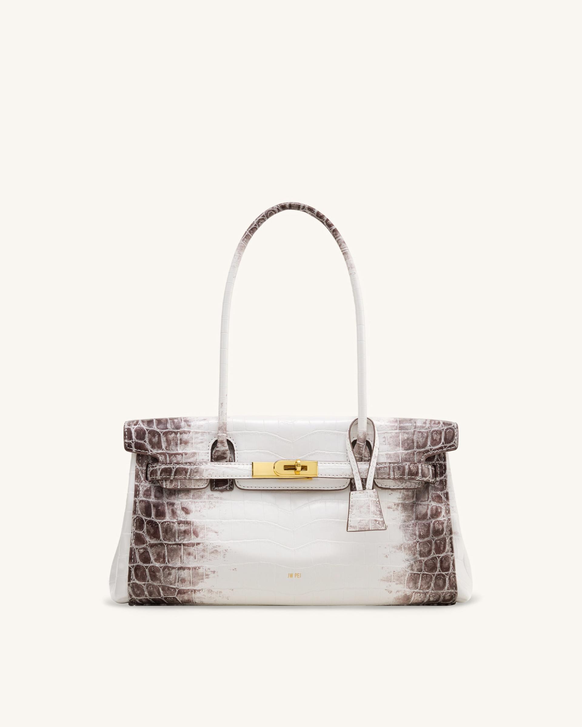 Yara Shoulder Bag - White Croc
