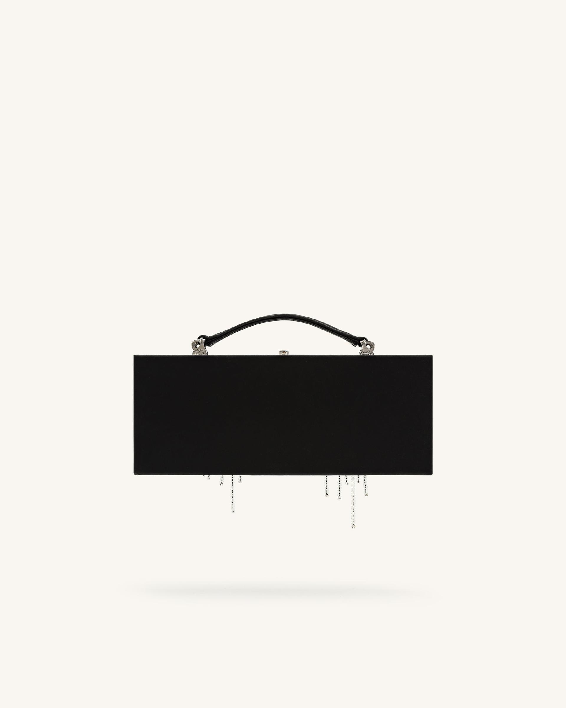 Vera Bead Decoration Rectangular Clutch Bag - Black 3