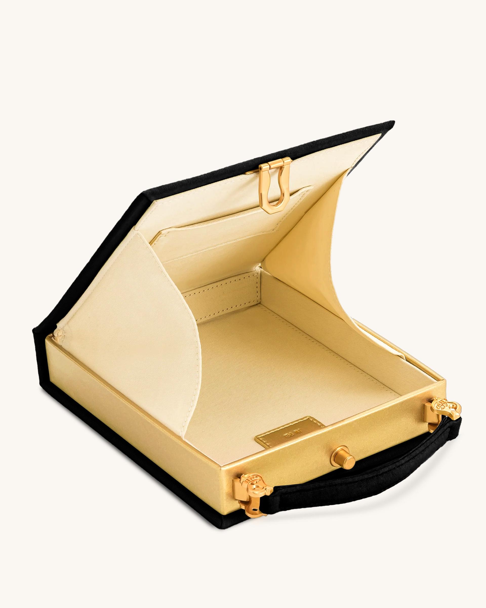 Taya-Puppy Pattern Book Shape Clutch Bag - Black 4