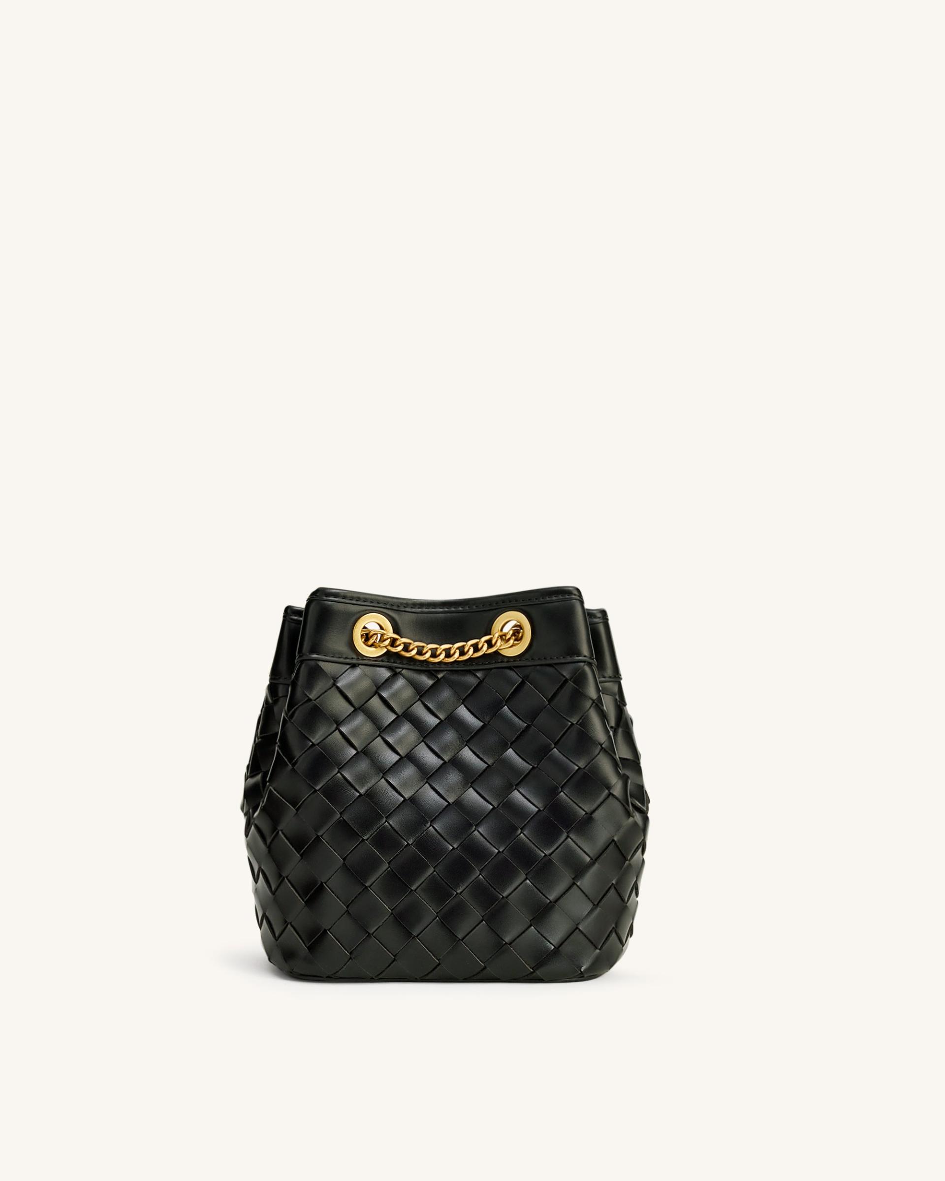 Yara Hand-Woven Bucket Bag - Black 3