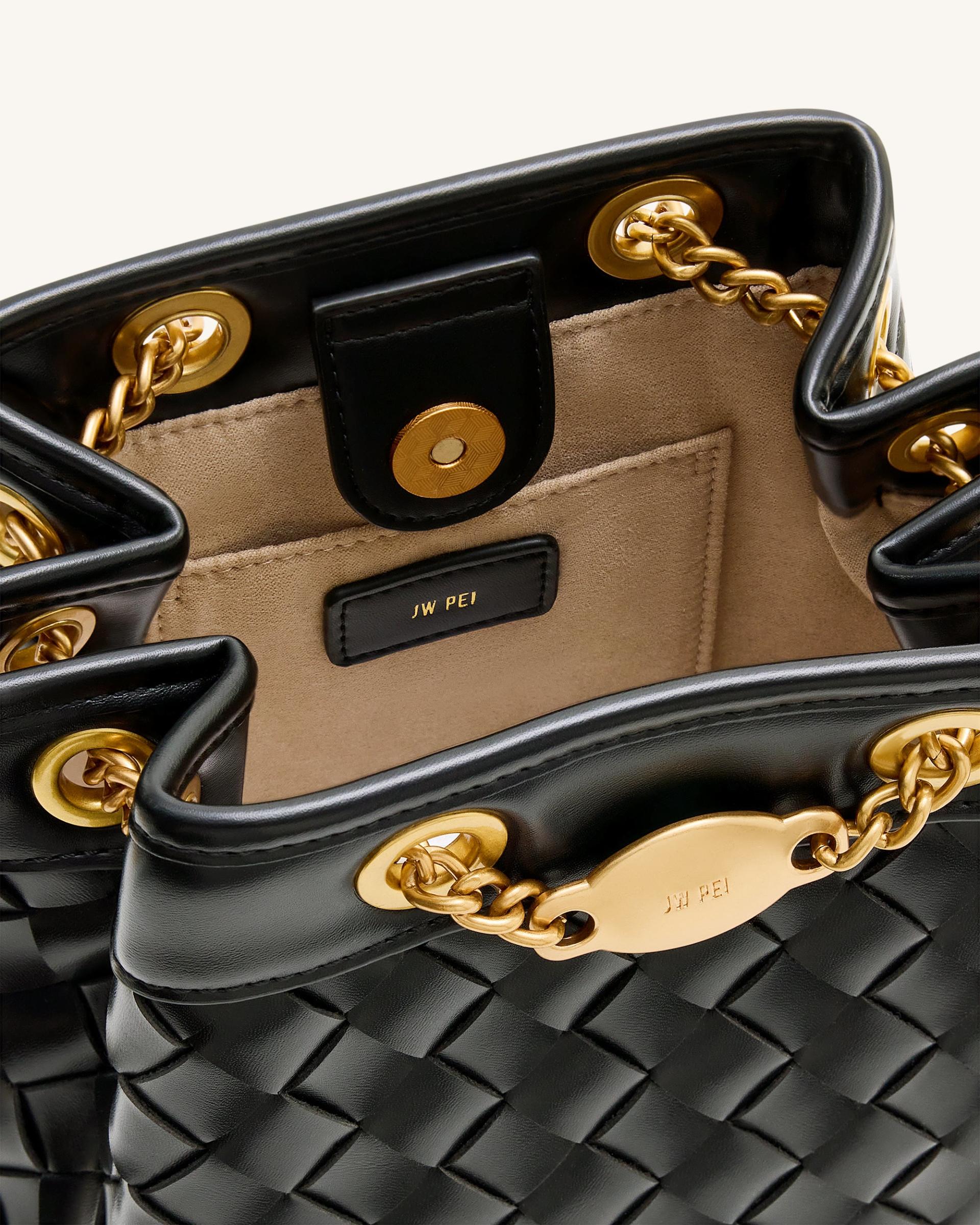 Yara Hand-Woven Bucket Bag - Black 4