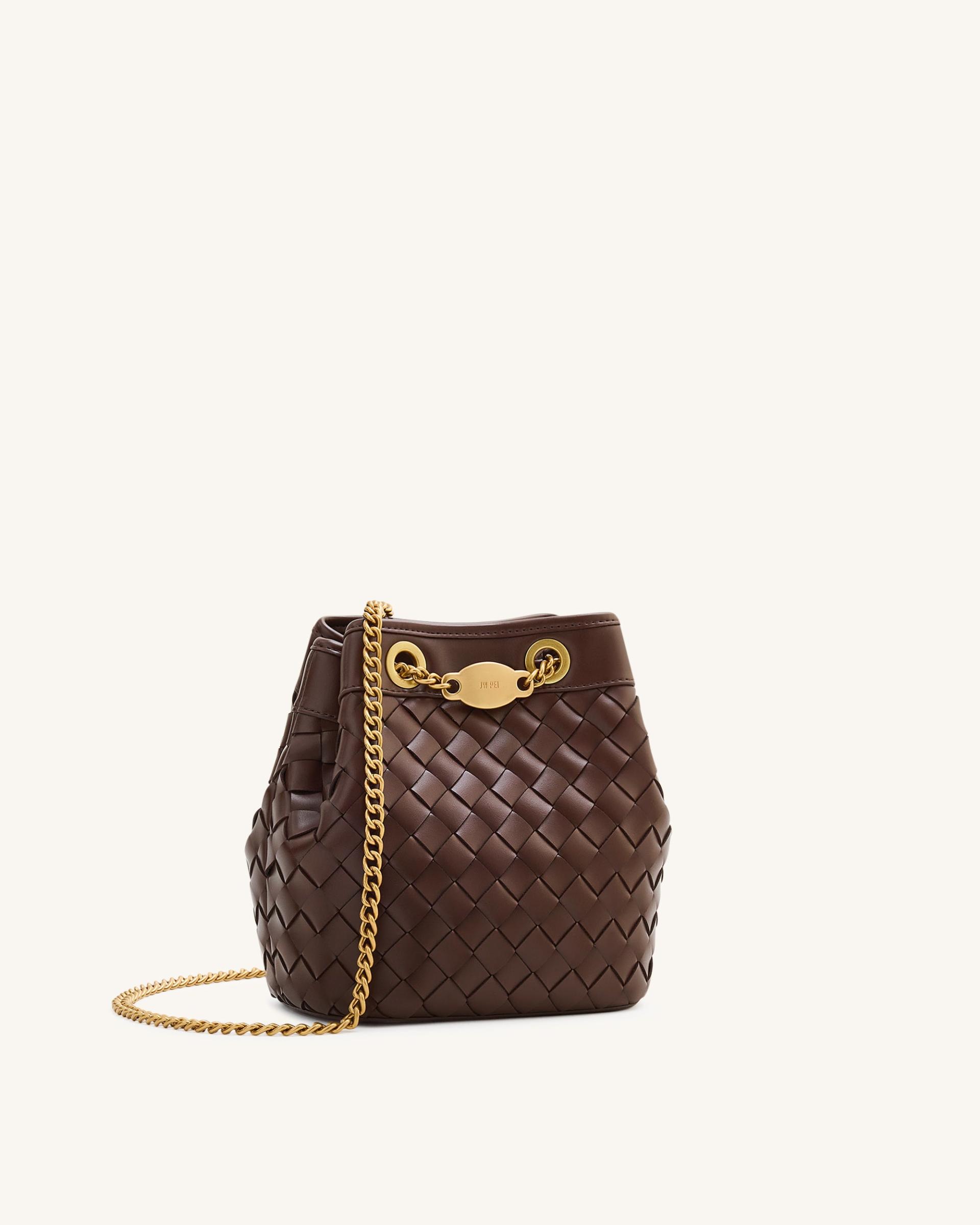 Yara Hand-Woven Bucket Bag - Dark Brown 2