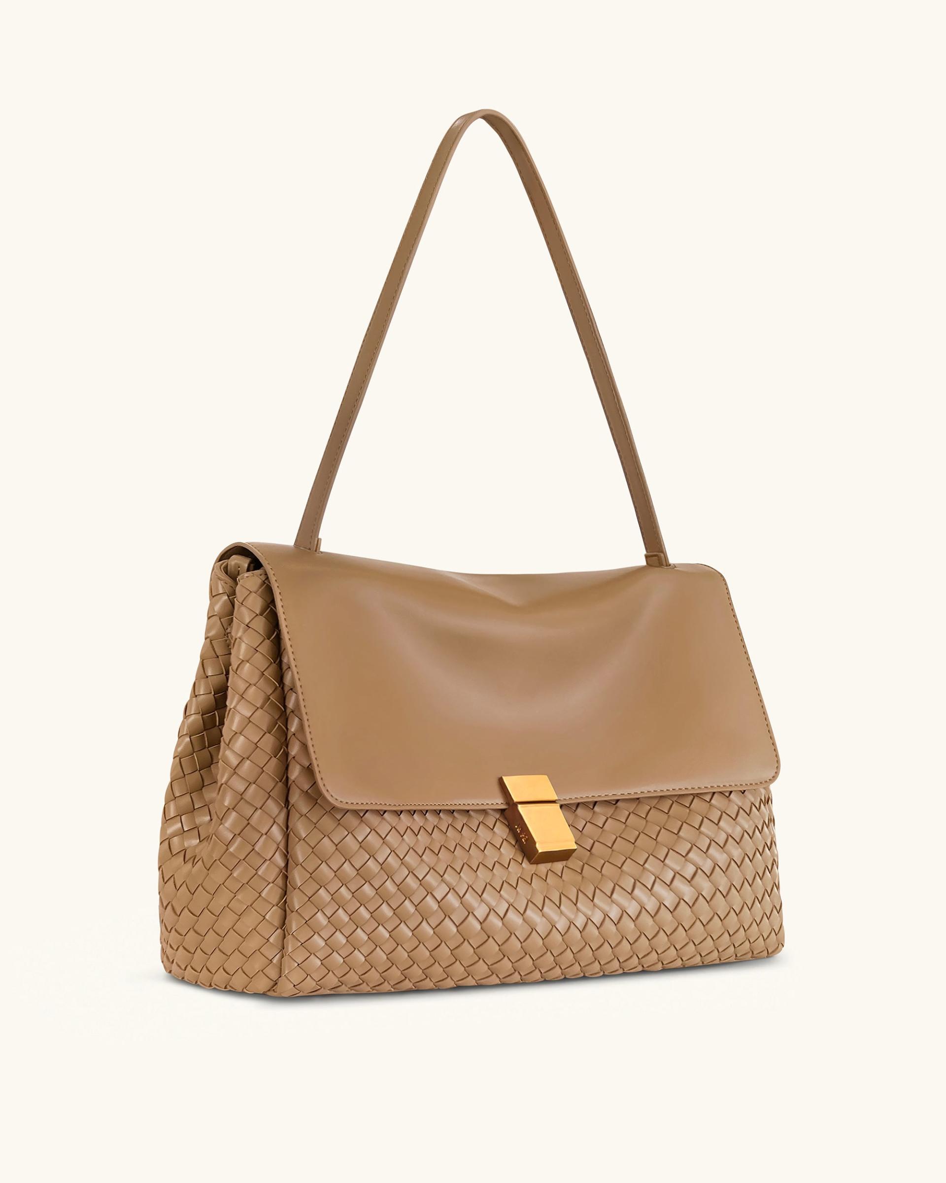 Hilary Woven Shoulder Bag - Camel 2