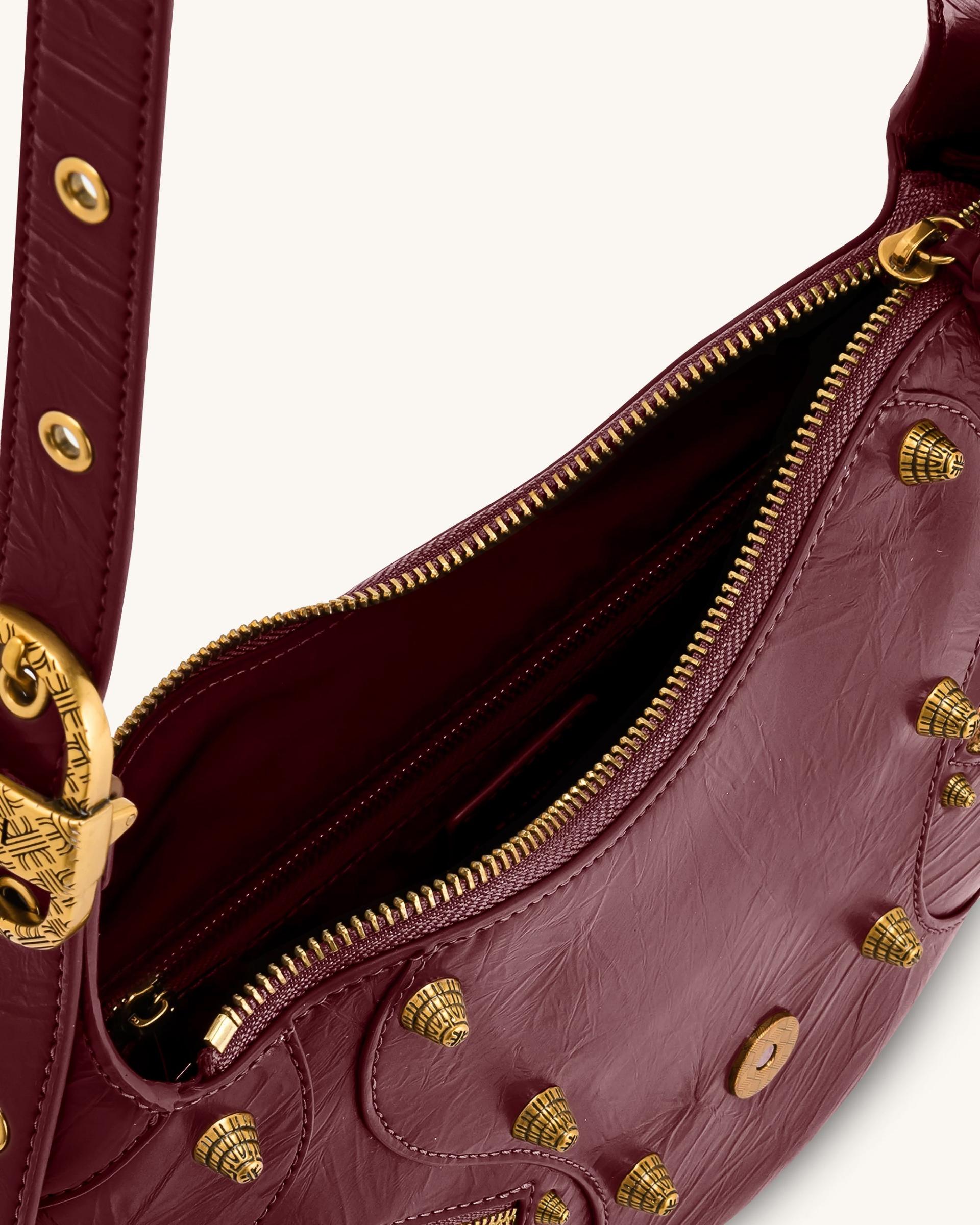 Tessa Studded Shoulder Bag - Burgundy 4