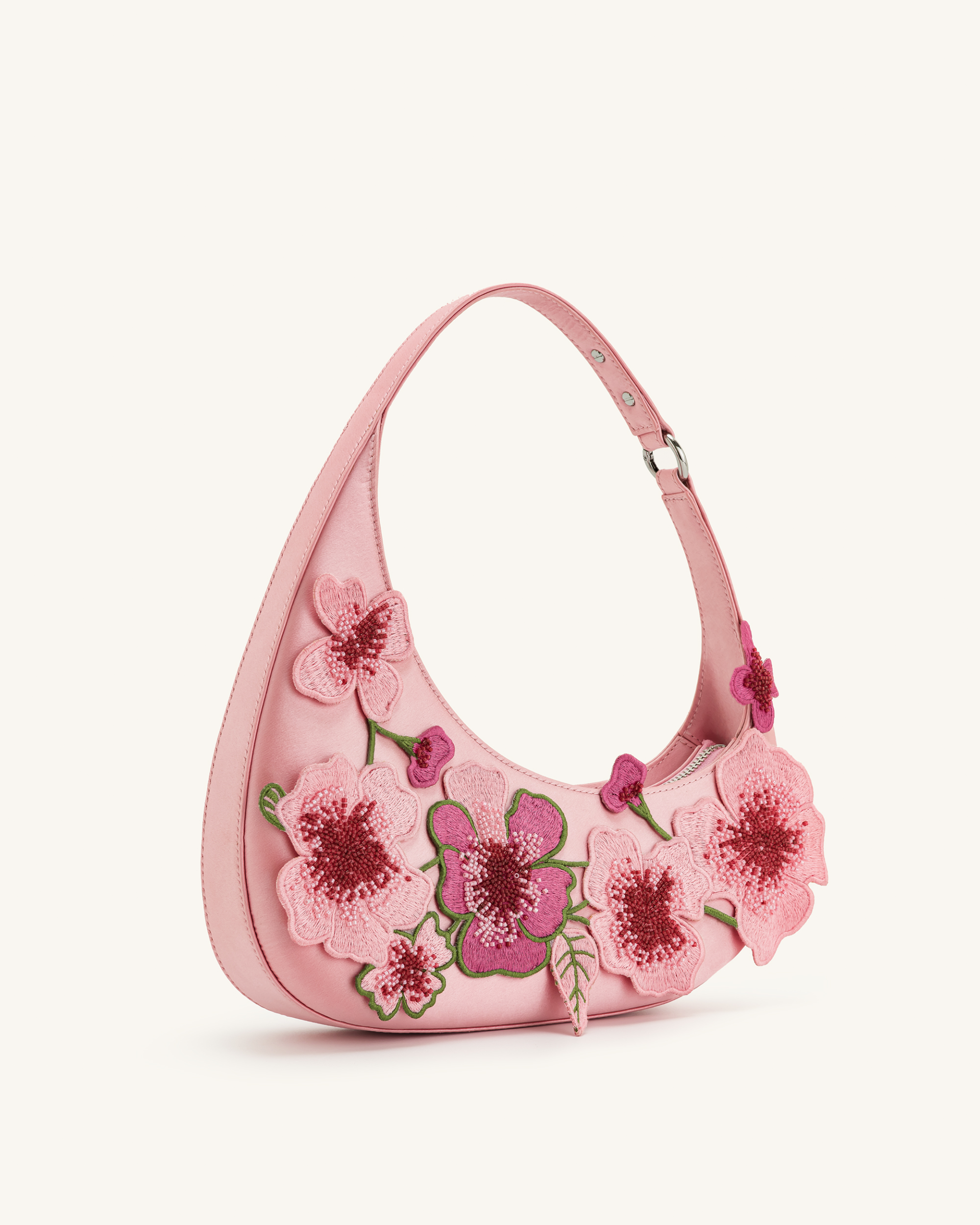 Harlee Embroidered Shoulder Bag - Pink 3