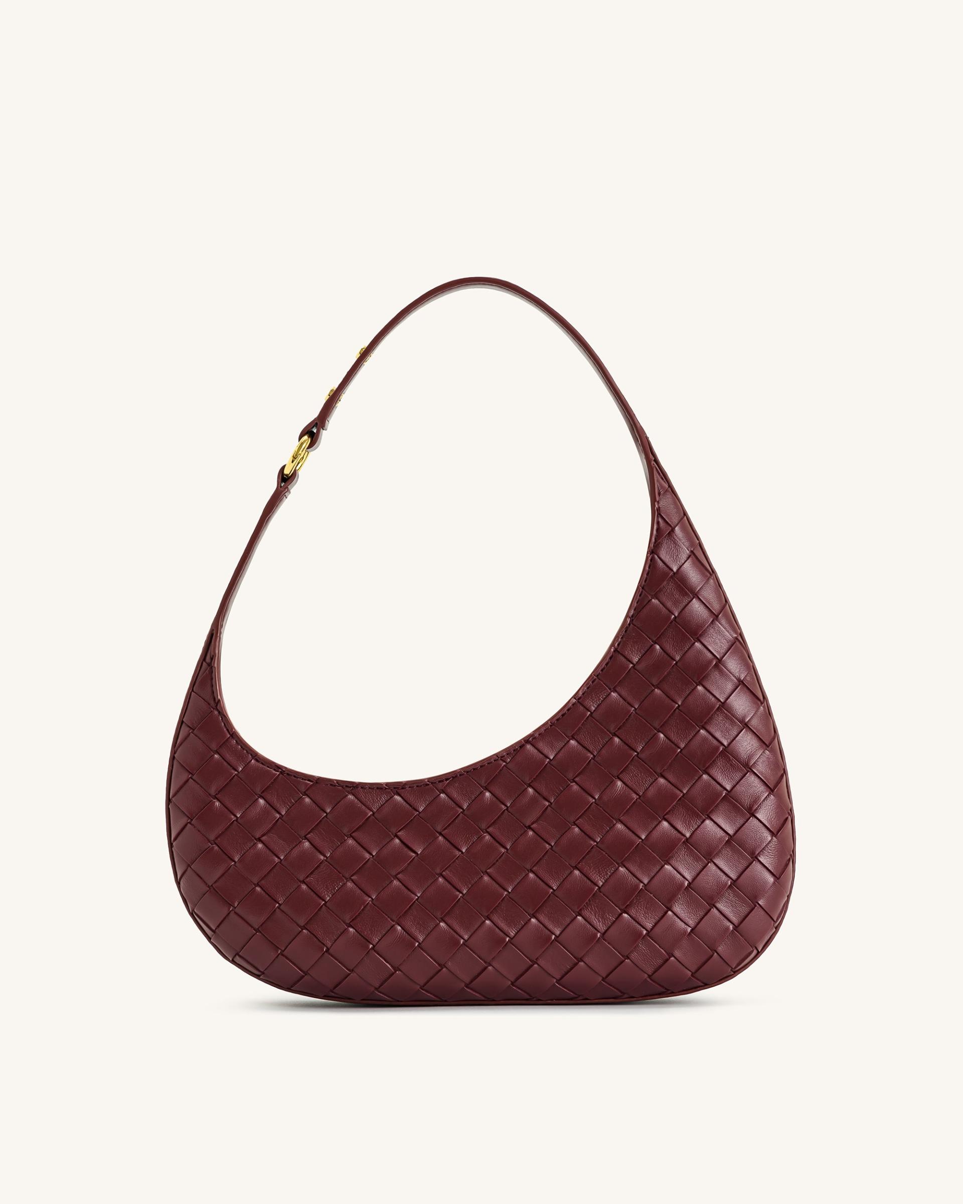 Harlee Weave Texture Shoulder Bag - Burgundy 3