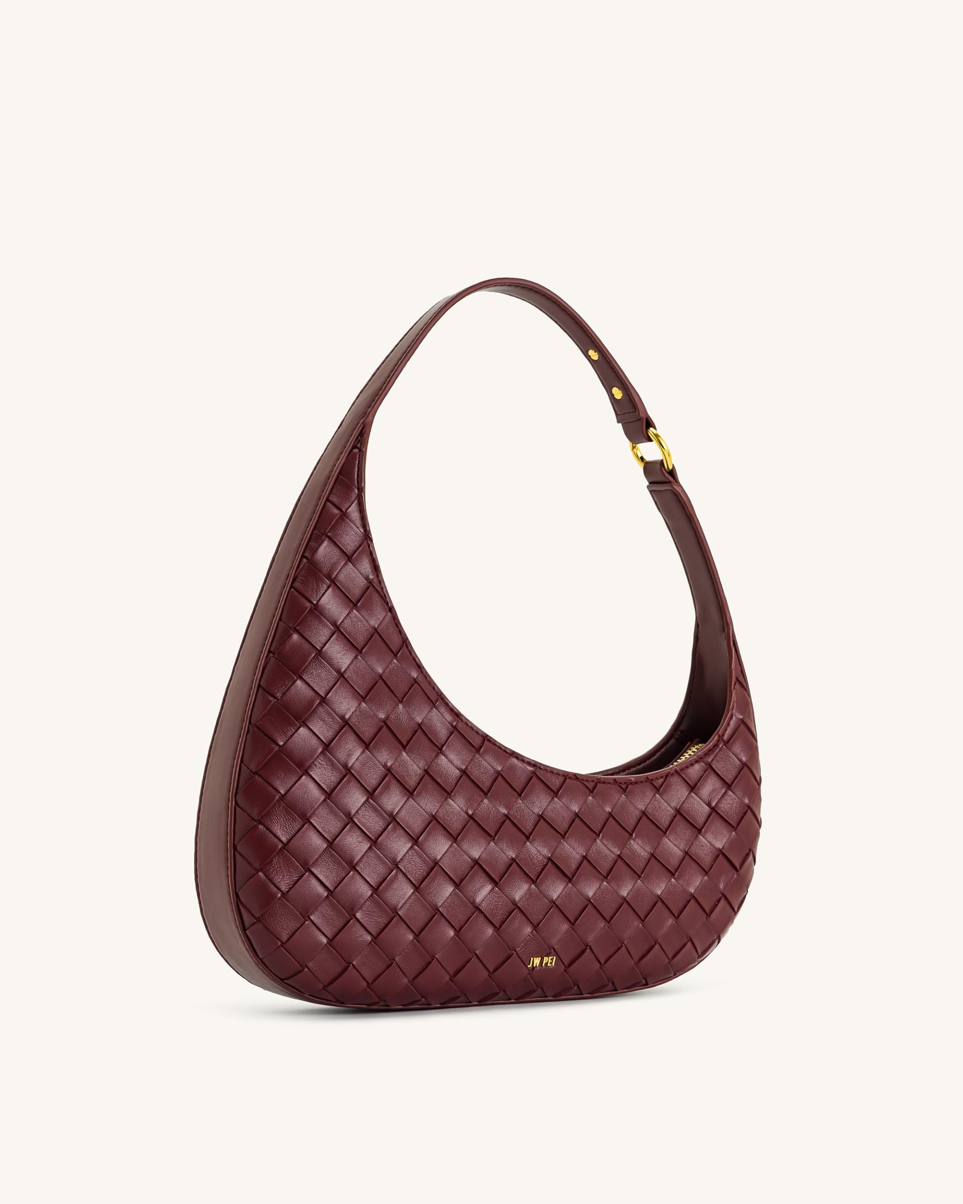 Harlee Weave Texture Shoulder Bag - Burgundy 2