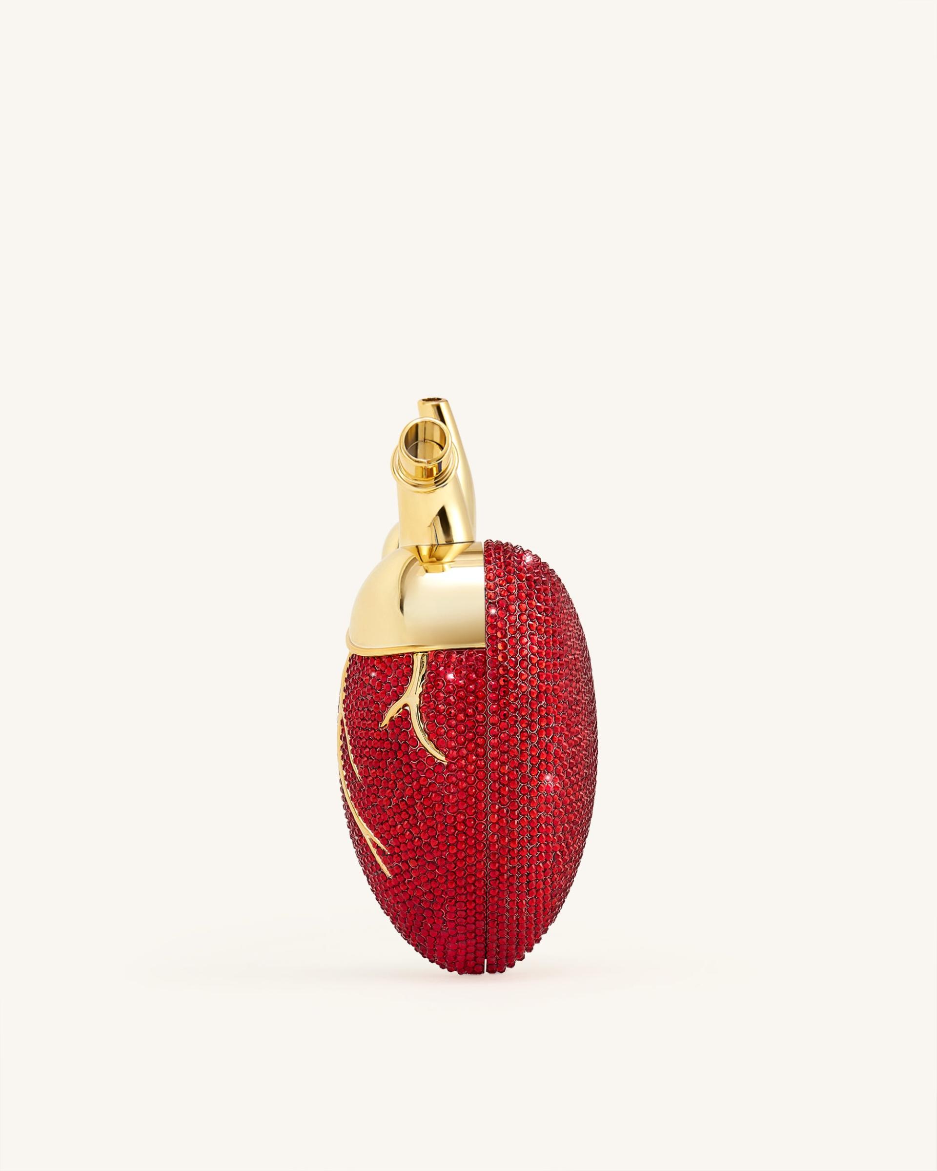 Maren Artificial Crystal Heart Shaped Bag - Red 3