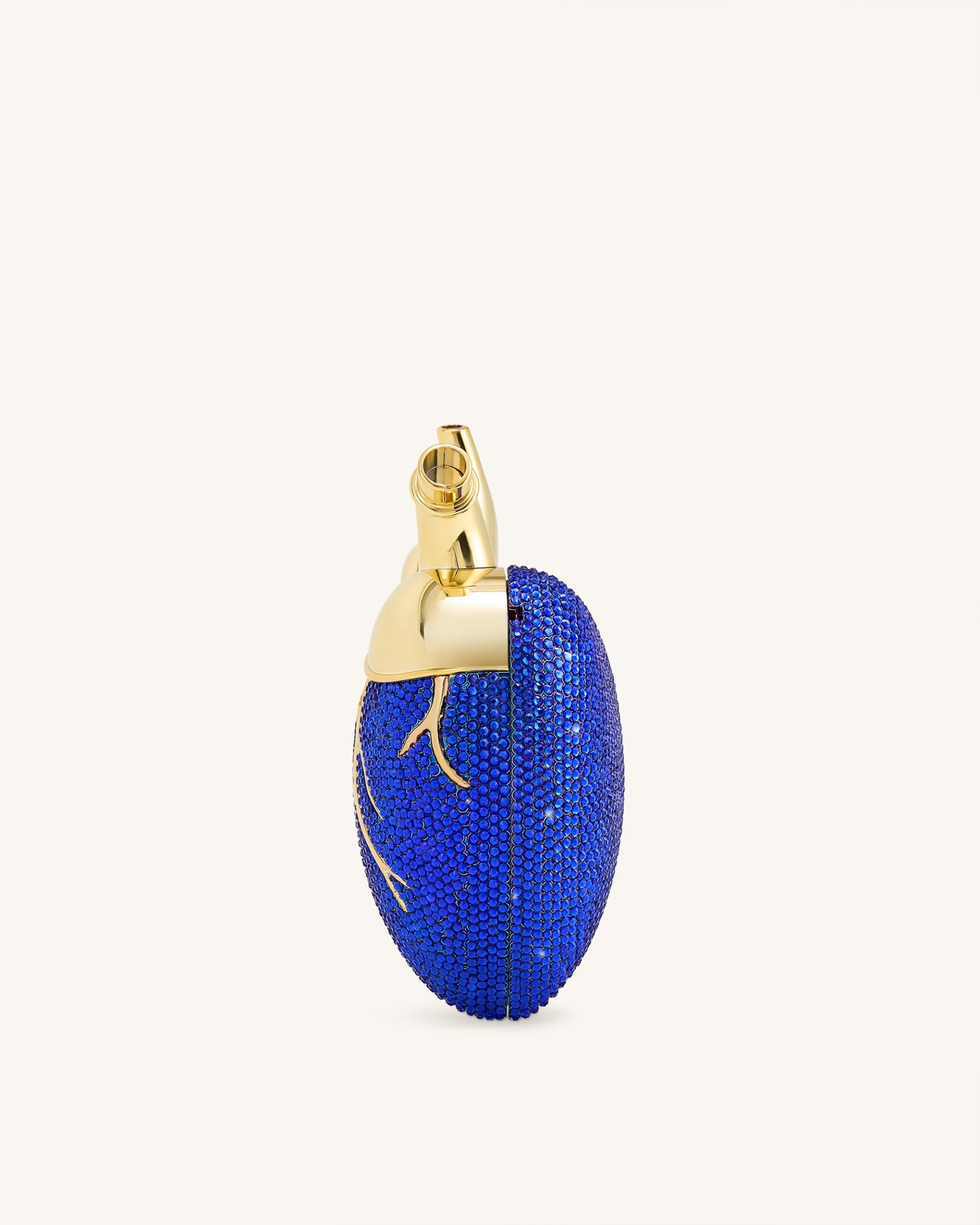Maren Artificial Crystal Heart Shaped Bag - Cobalt Blue 3