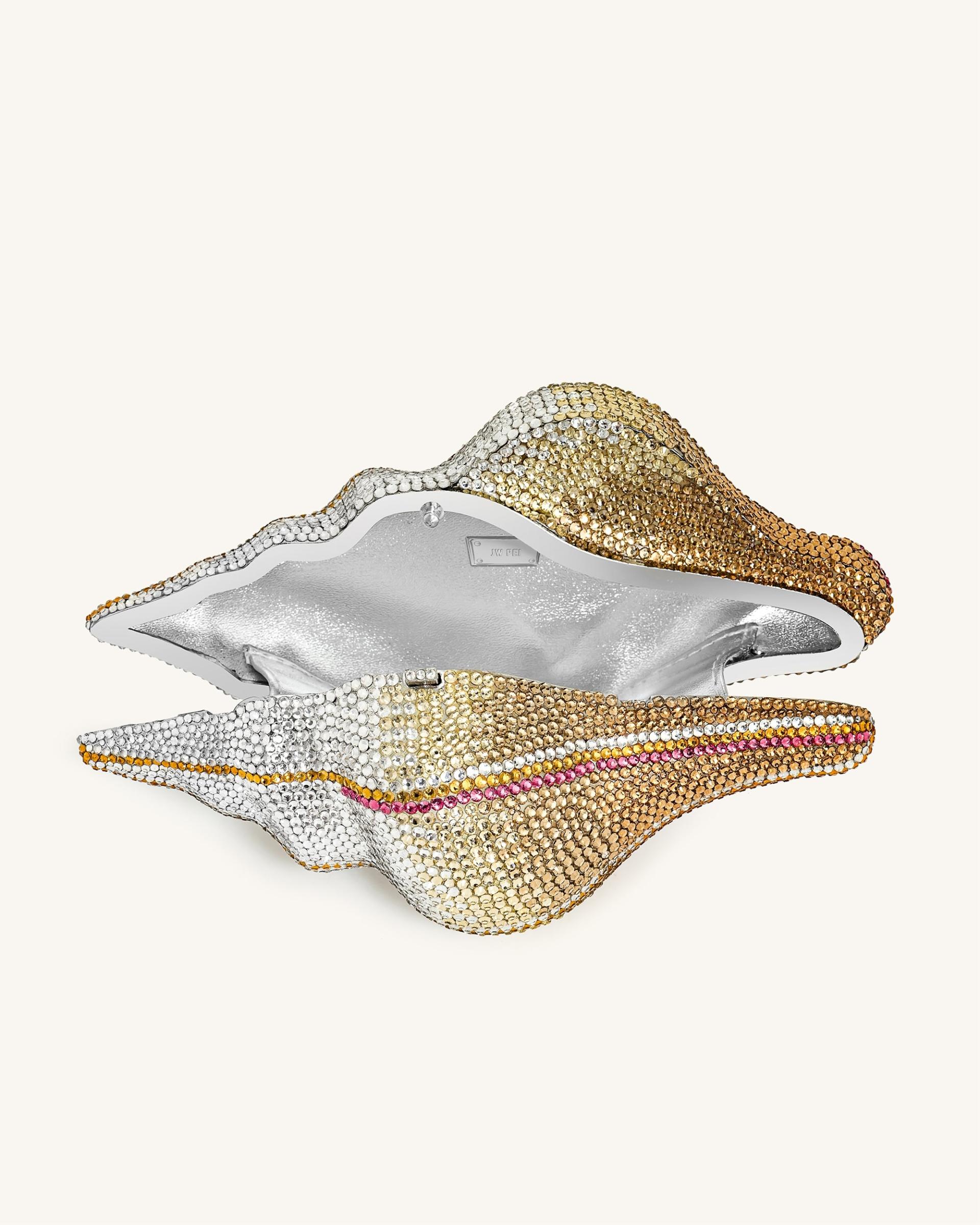 Conch Shape Faux Crystal Clutch - Gold 4