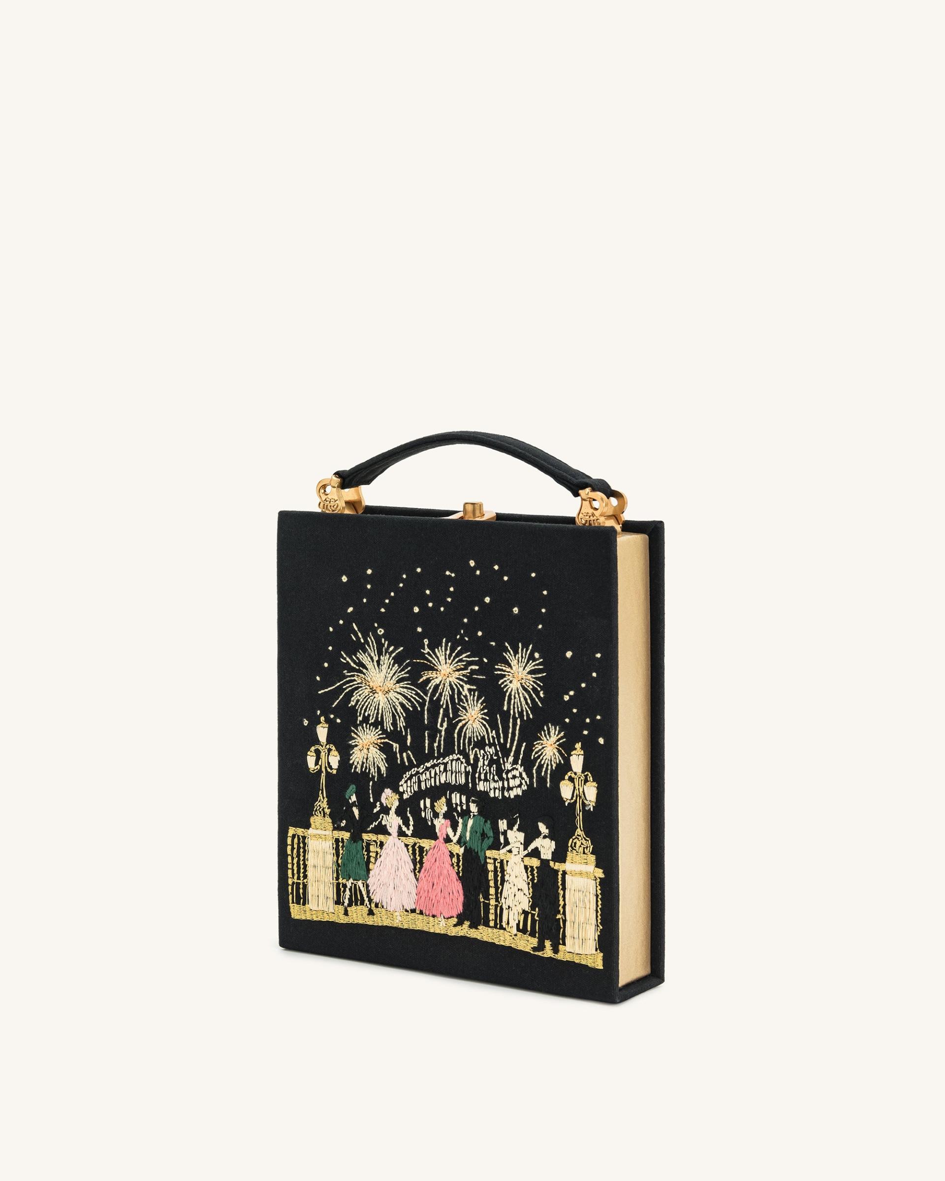 Taya-Fireworks  Pattern Book Shape Clutch Bag - Black 2