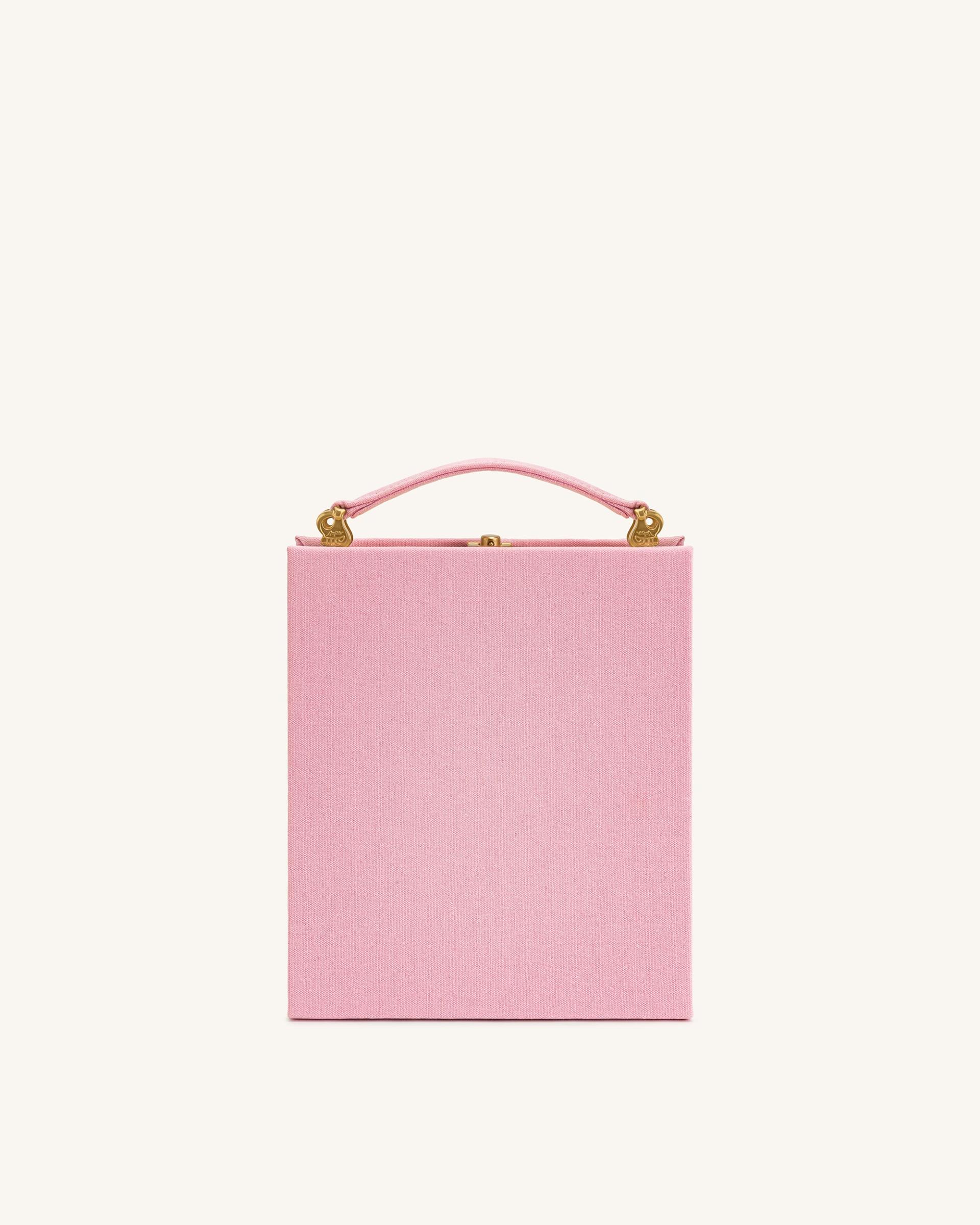 Taya Tabby Cat Pattern Book Shape Clutch Bag - Pink 3