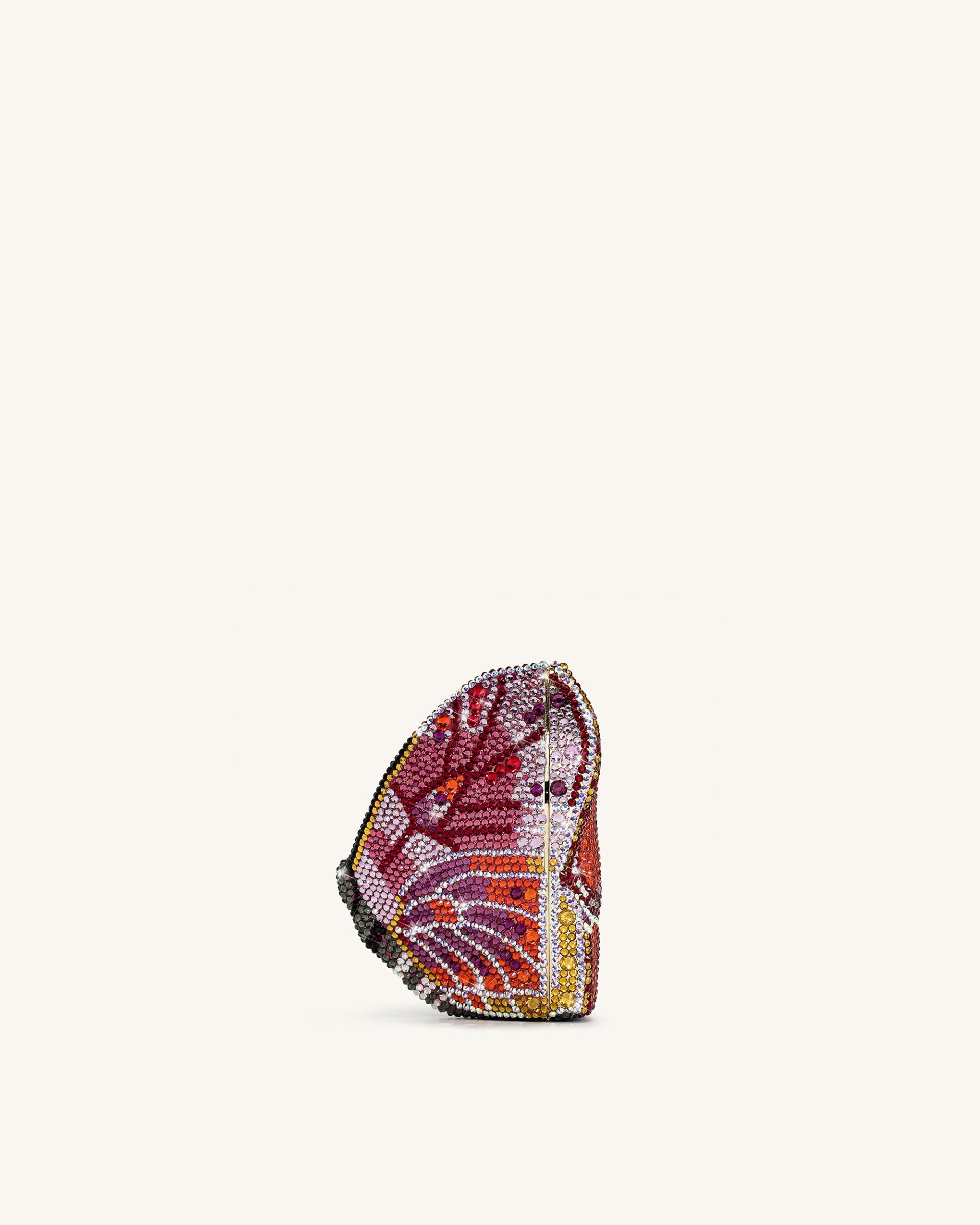 Paisley Crystal Butterfly Clutch - Multicolor 2