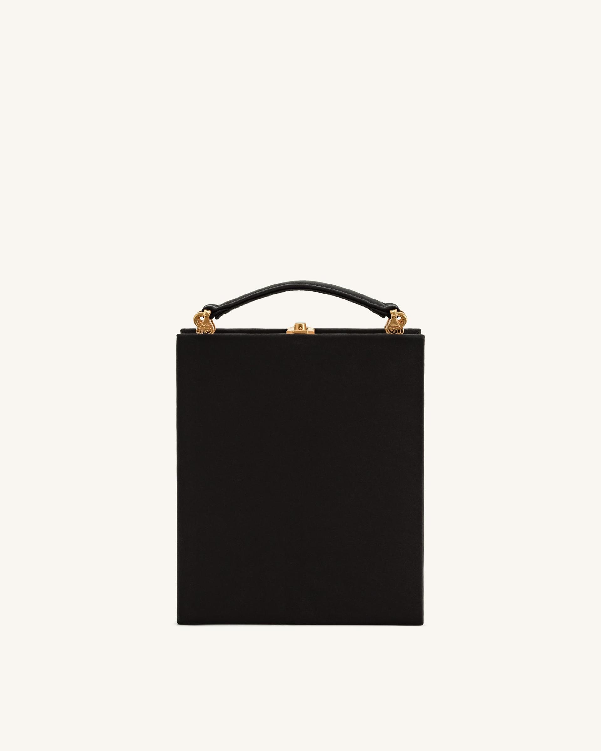 Taya Orchid Motif  Book Shape Clutch Bag - Black 3