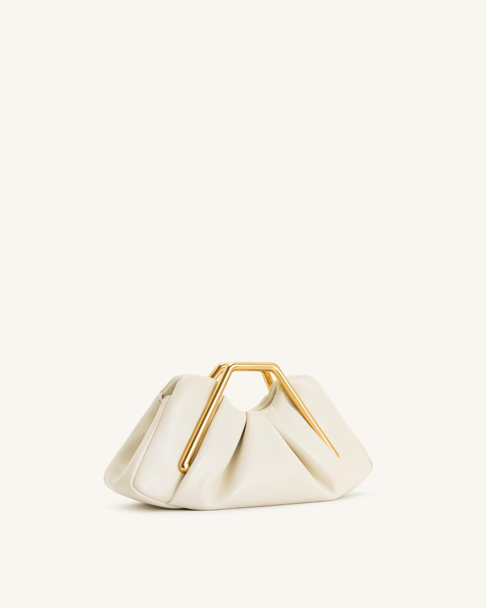 Lila Metal Frame Clutch - Ivory 2