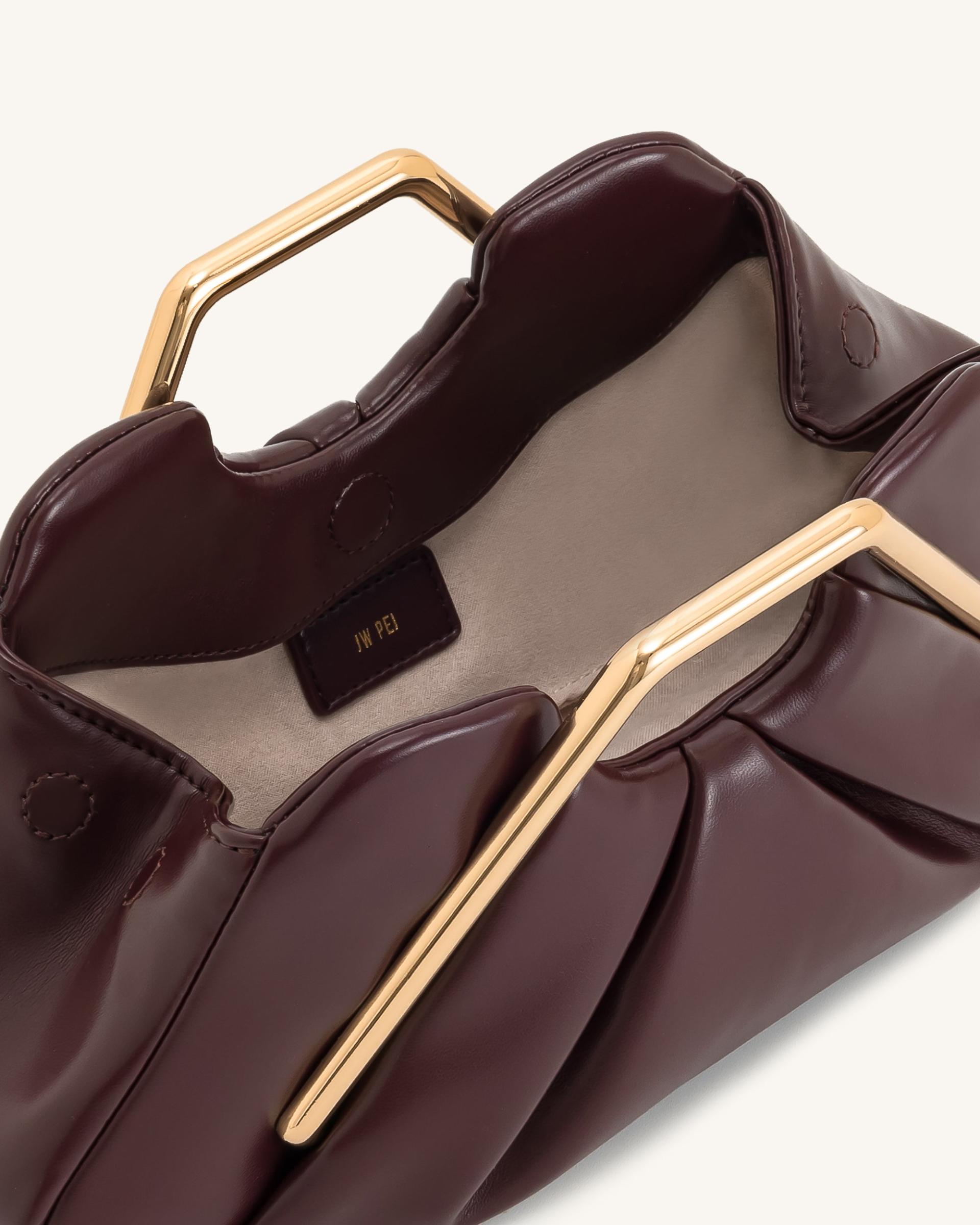 Lila Metal Frame Clutch - Burgundy 4