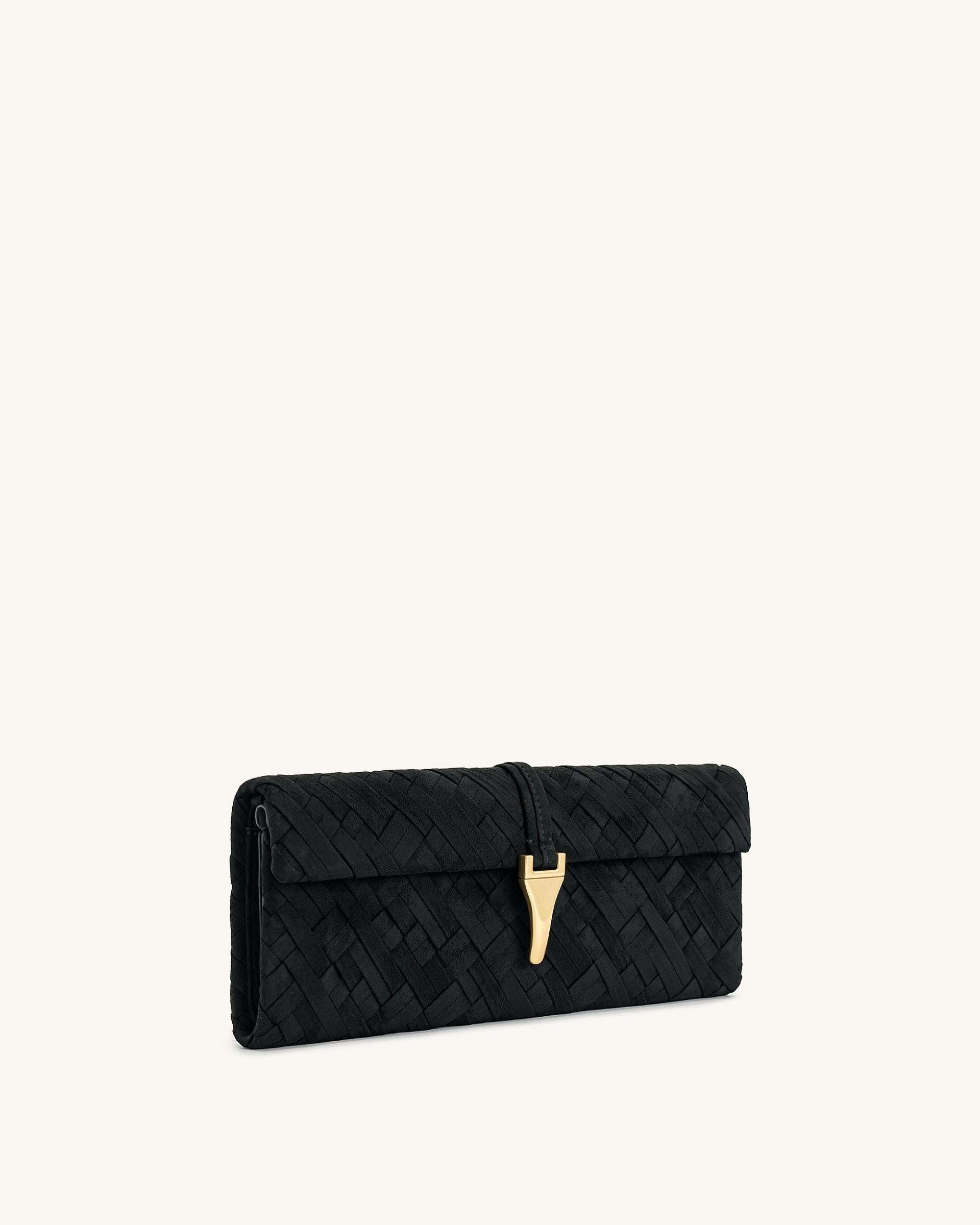 Zaria Woven Clutch - Black 2