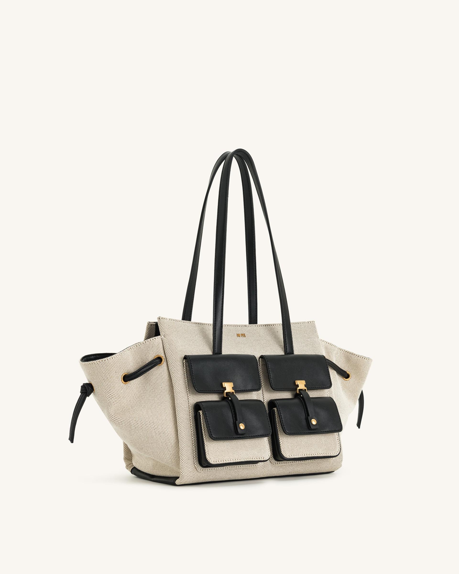Linda Tote Bag - Black Canvas 2