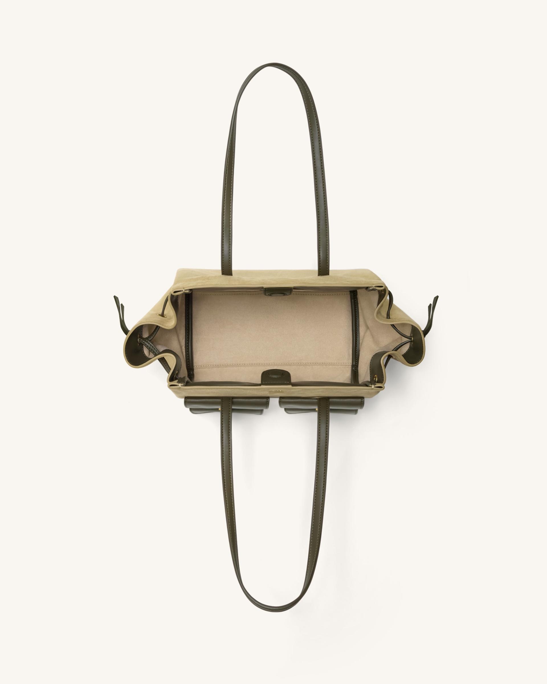 Linda Faux Suede Tote Bag - Green 4