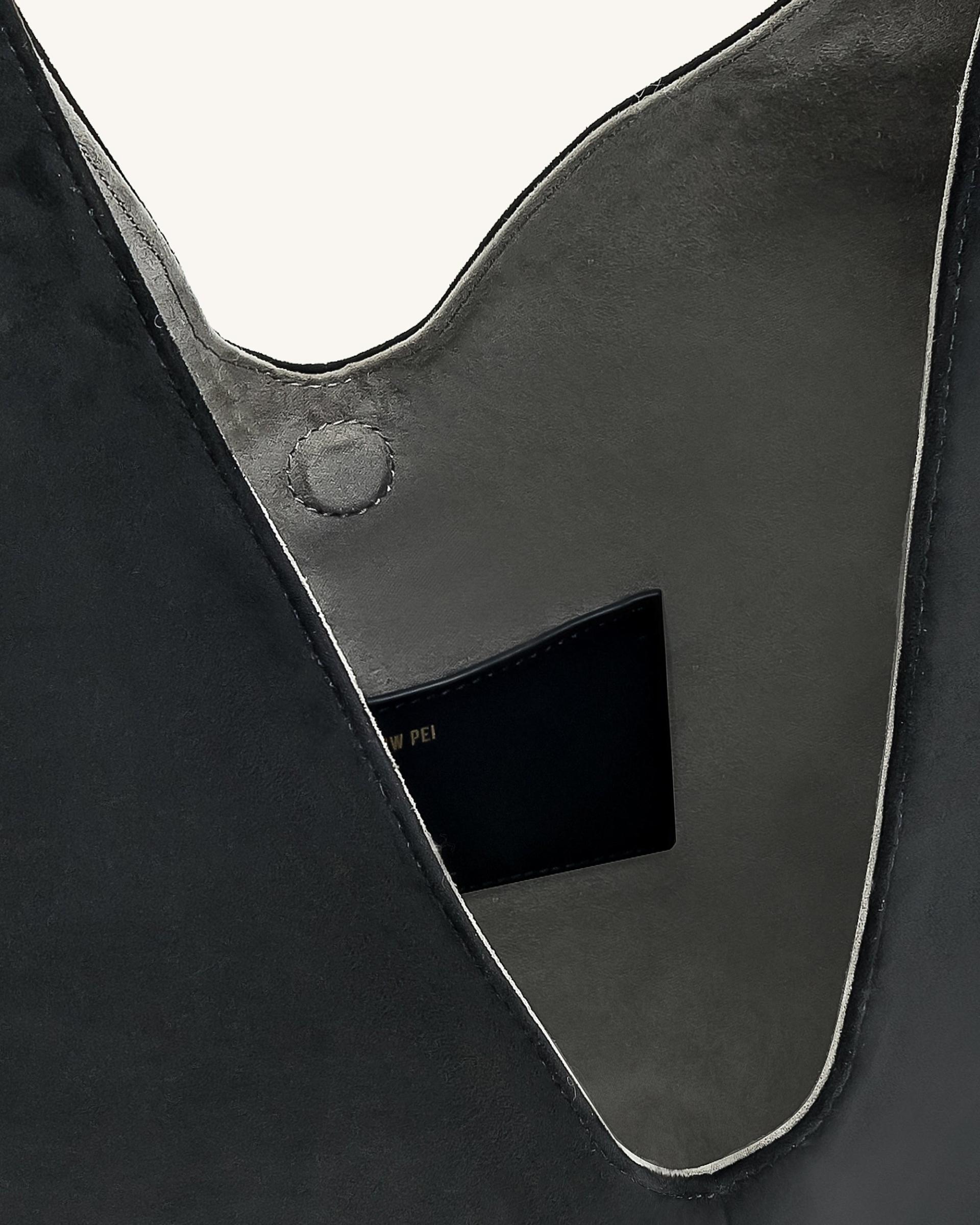 Dara Faux Suede Hobo Bag - Black 4