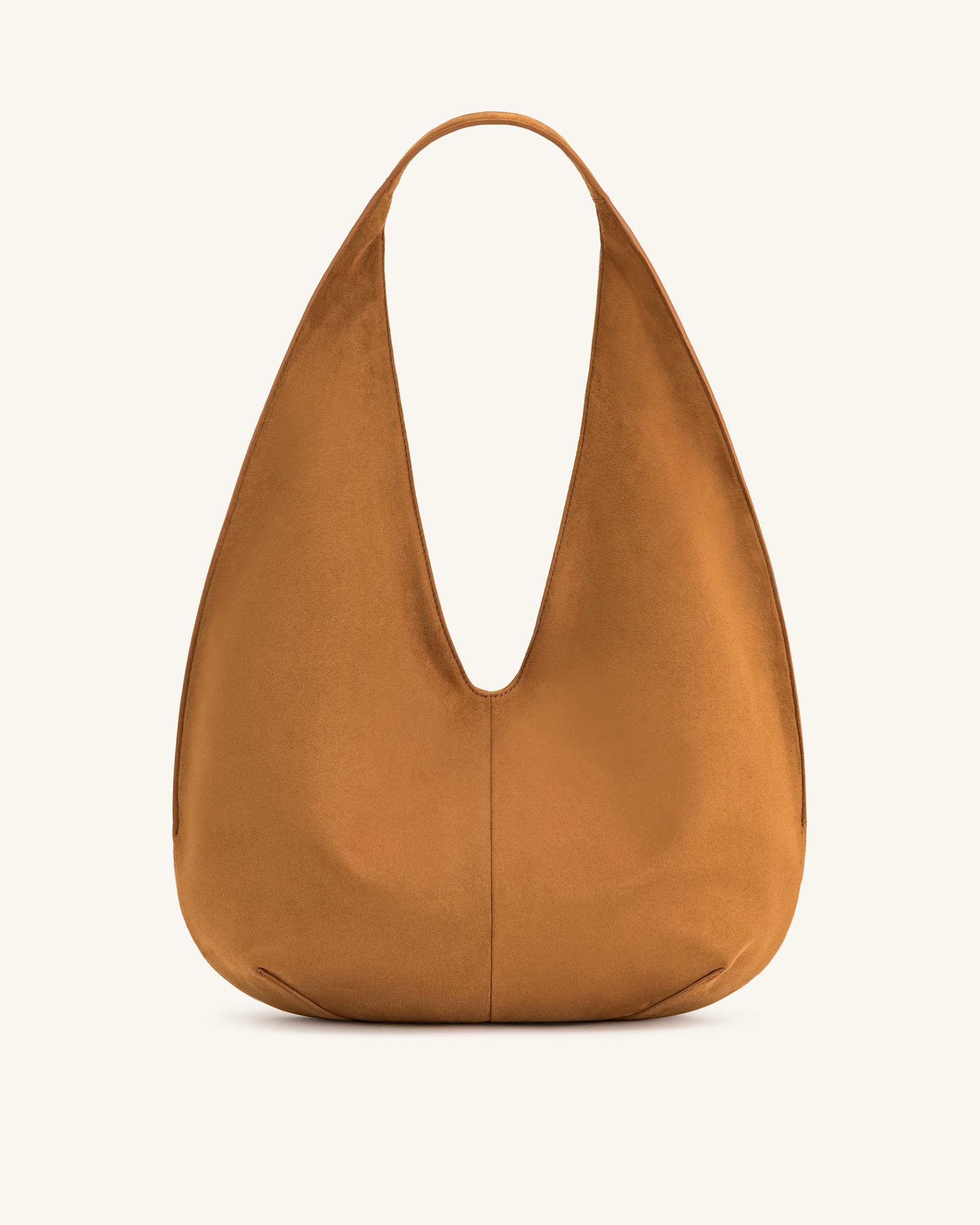 Dara Faux Suede Hobo Bag -Yellowish Brown 3