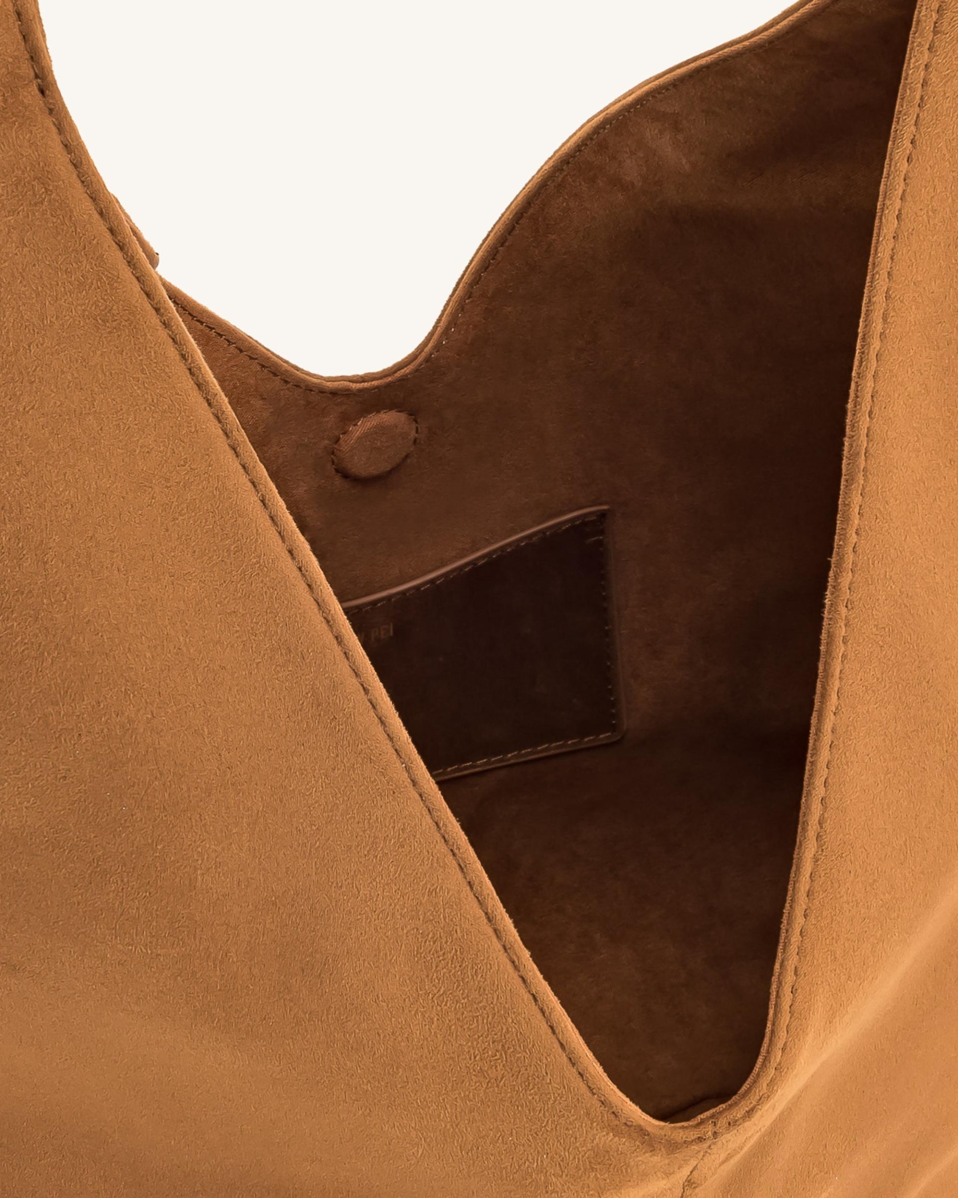 Dara Faux Suede Hobo Bag -Yellowish Brown 4