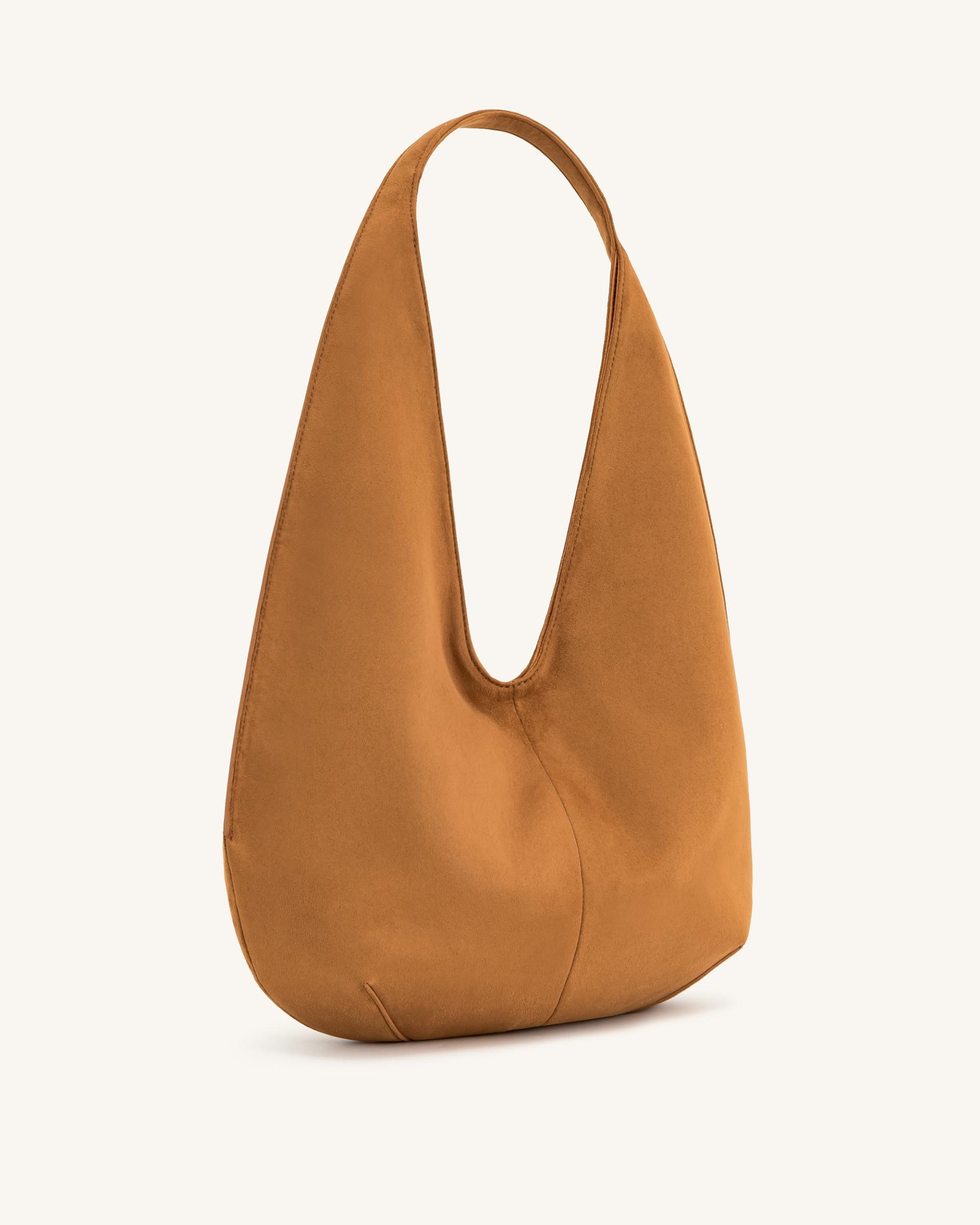 Dara Faux Suede Hobo Bag -Yellowish Brown 2