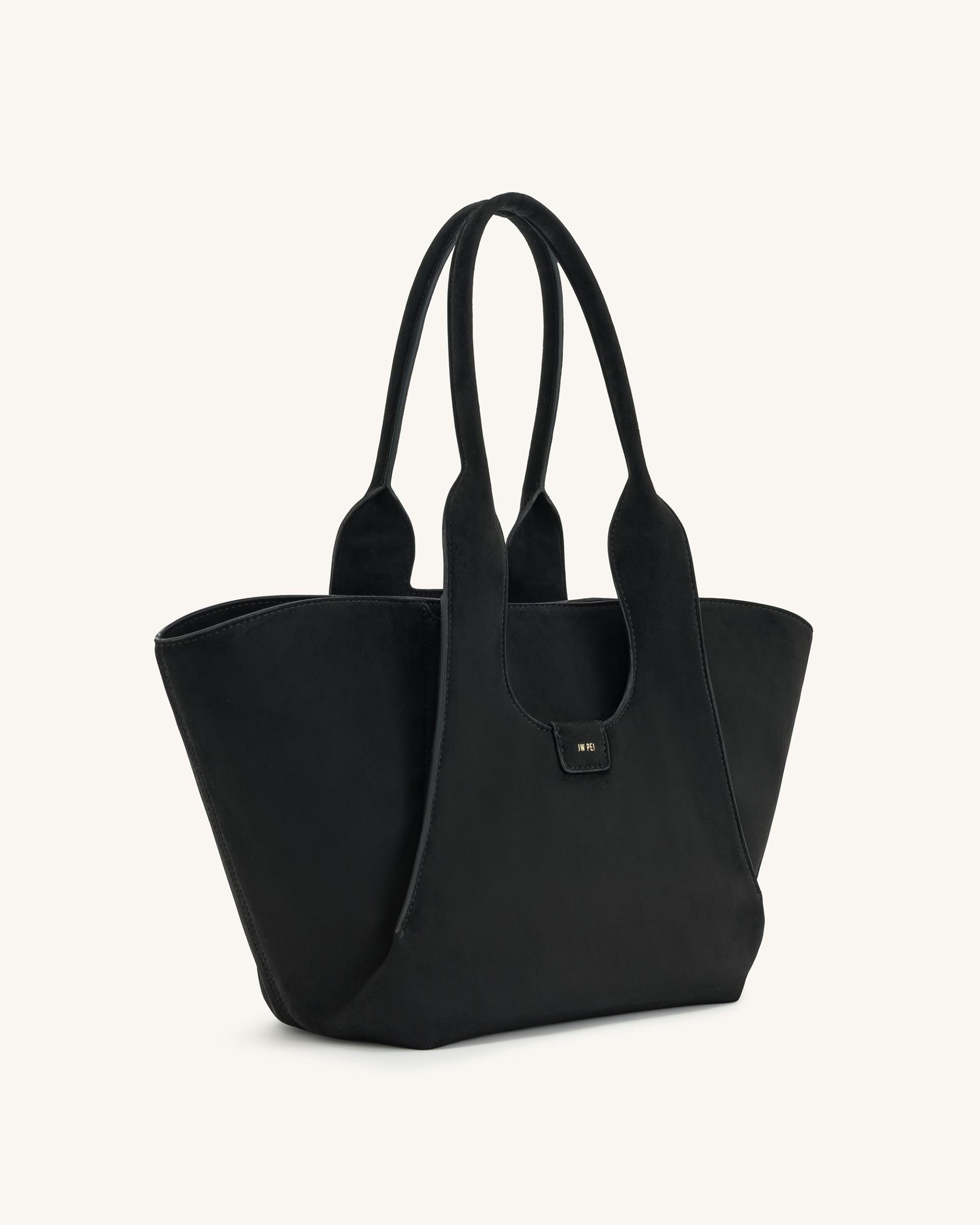 Cara Faux Suede Tote Bag - Black 2