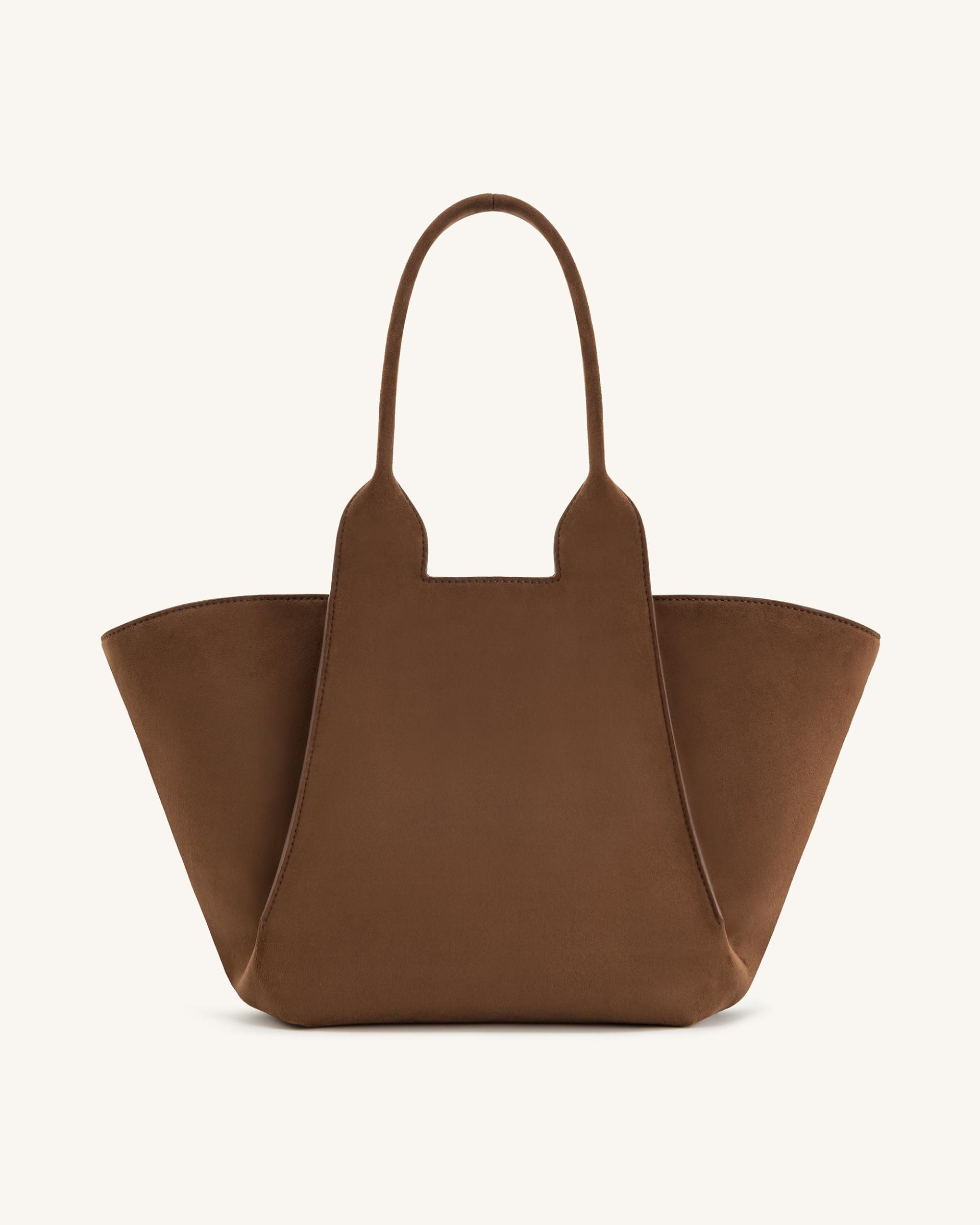 Cara Faux Suede Tote Bag - Mocha Brown 3