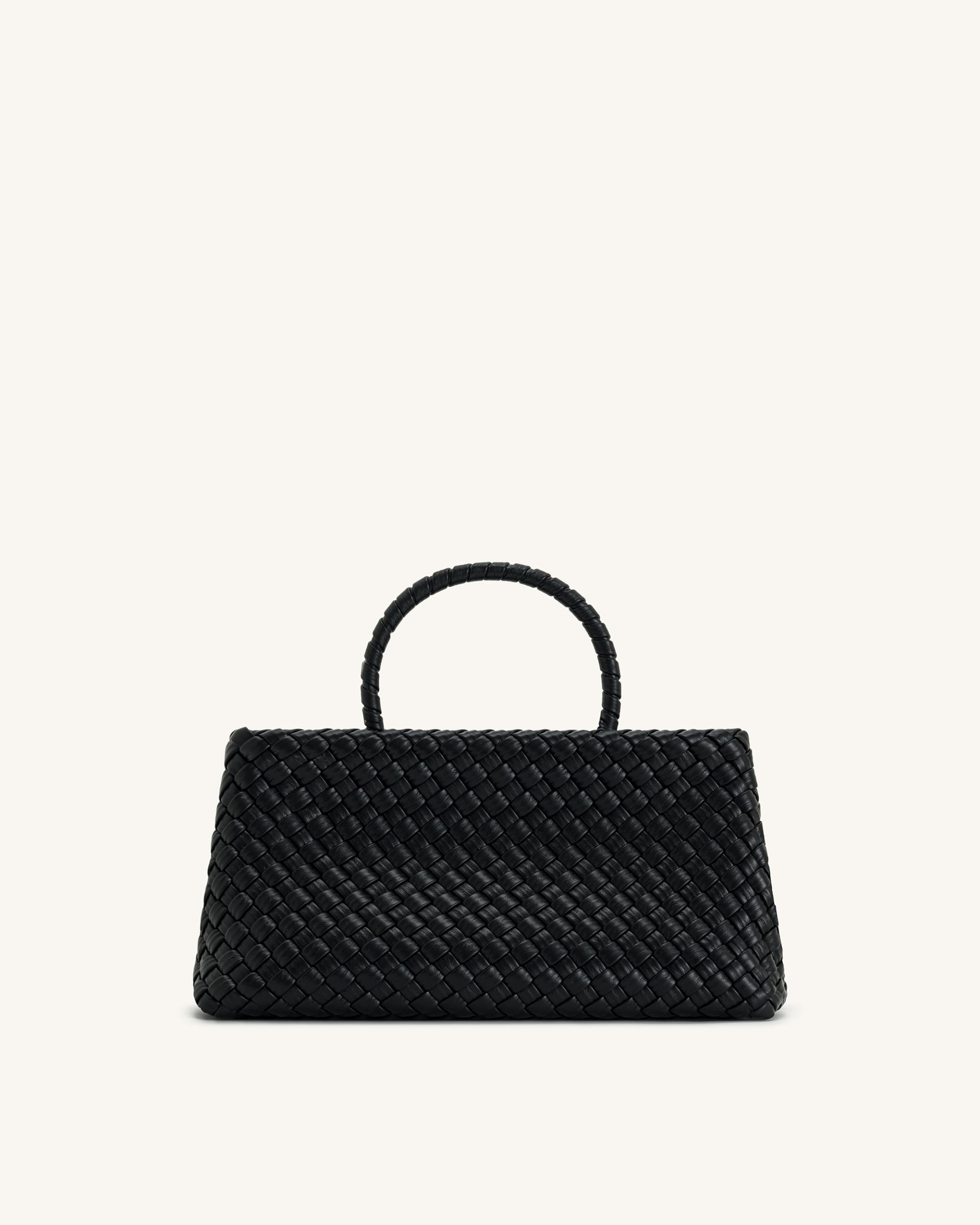 Elora Woven Tote Bag - Black 3