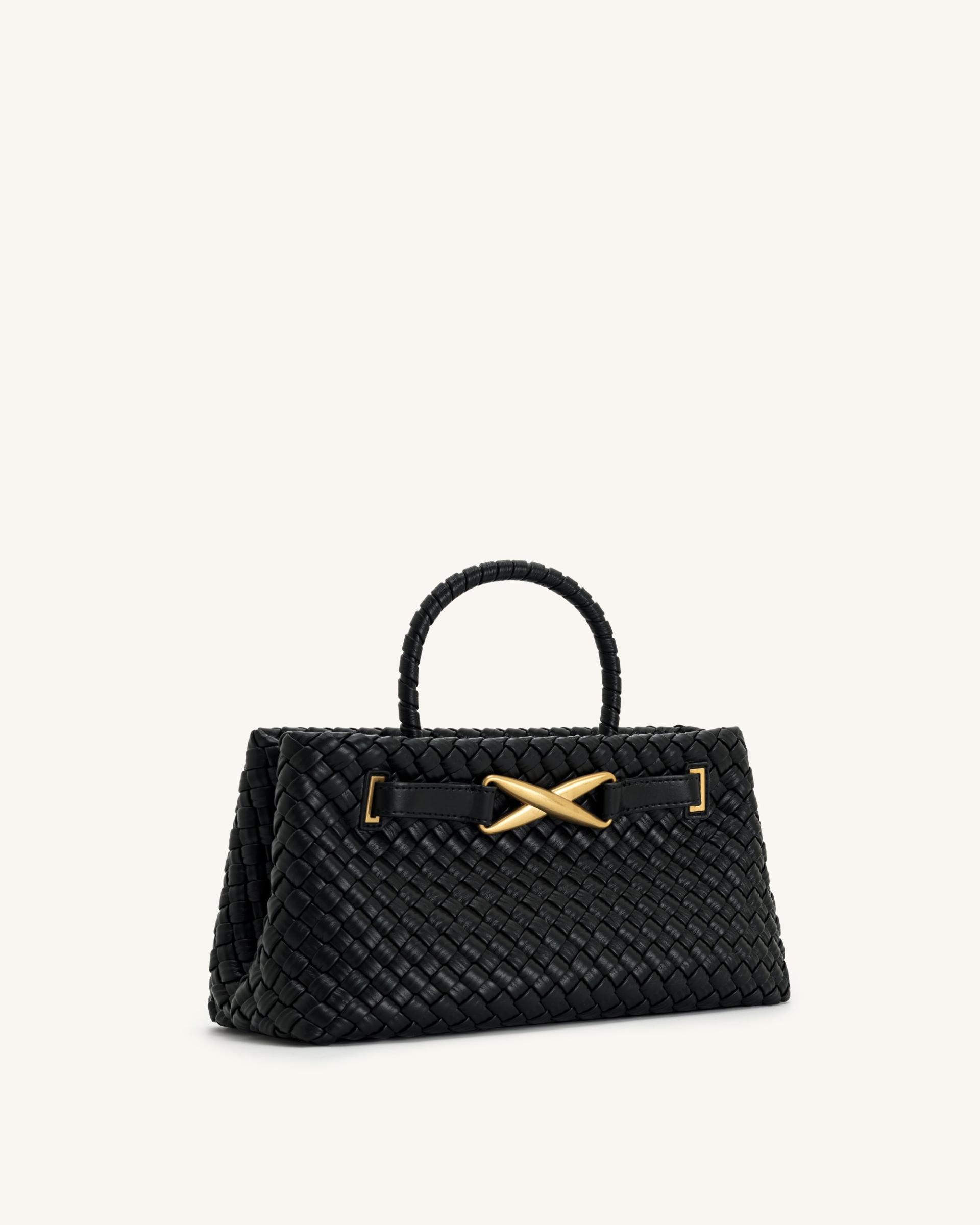 Elora Woven Tote Bag - Black 2