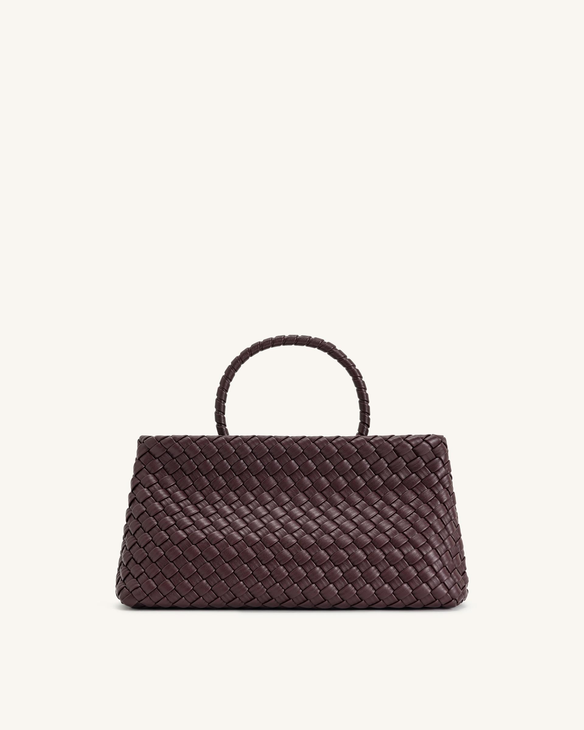 Elora Woven Tote Bag - Deep Burgundy 3