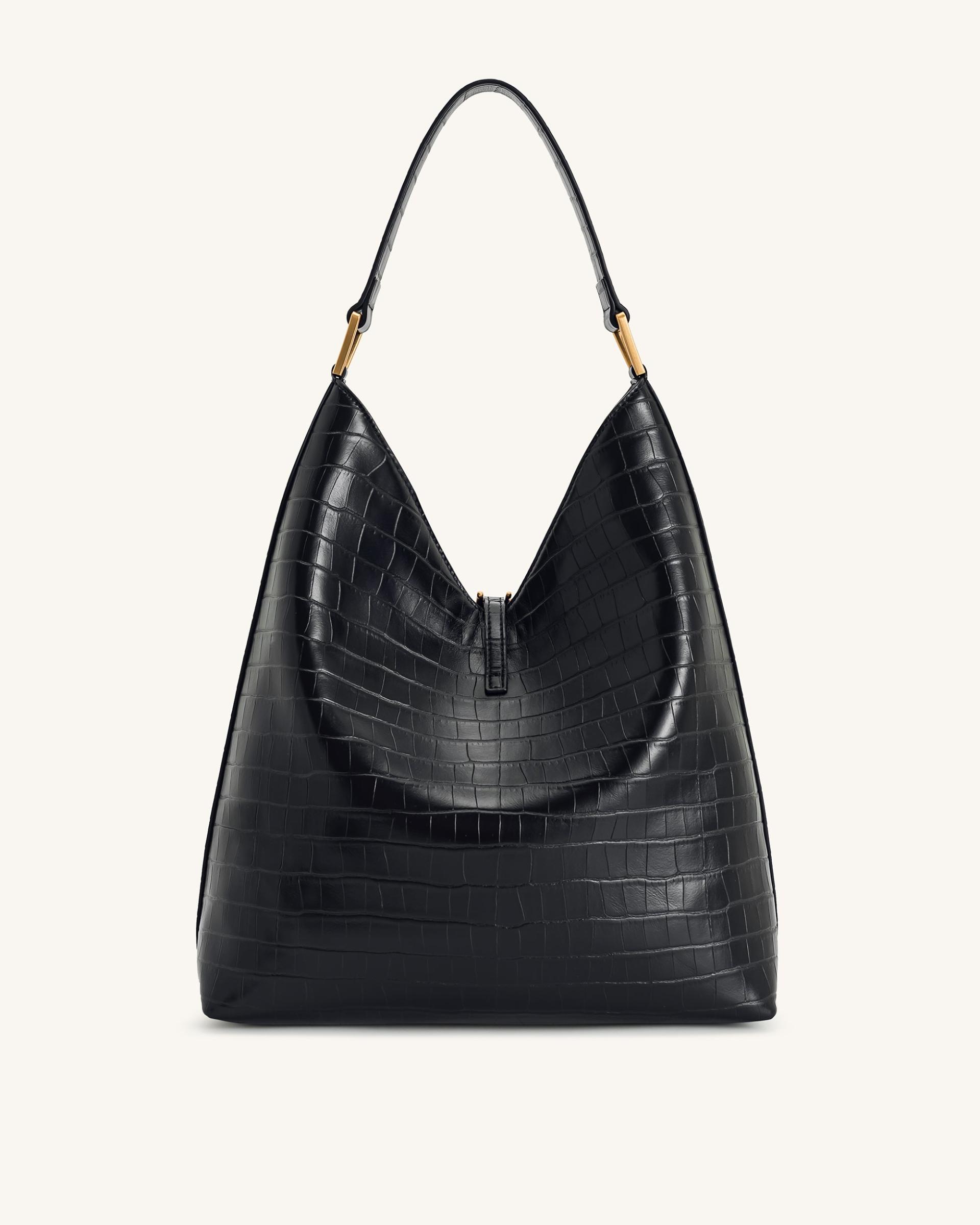 Aria Shoulder Bag - Black Croc 3