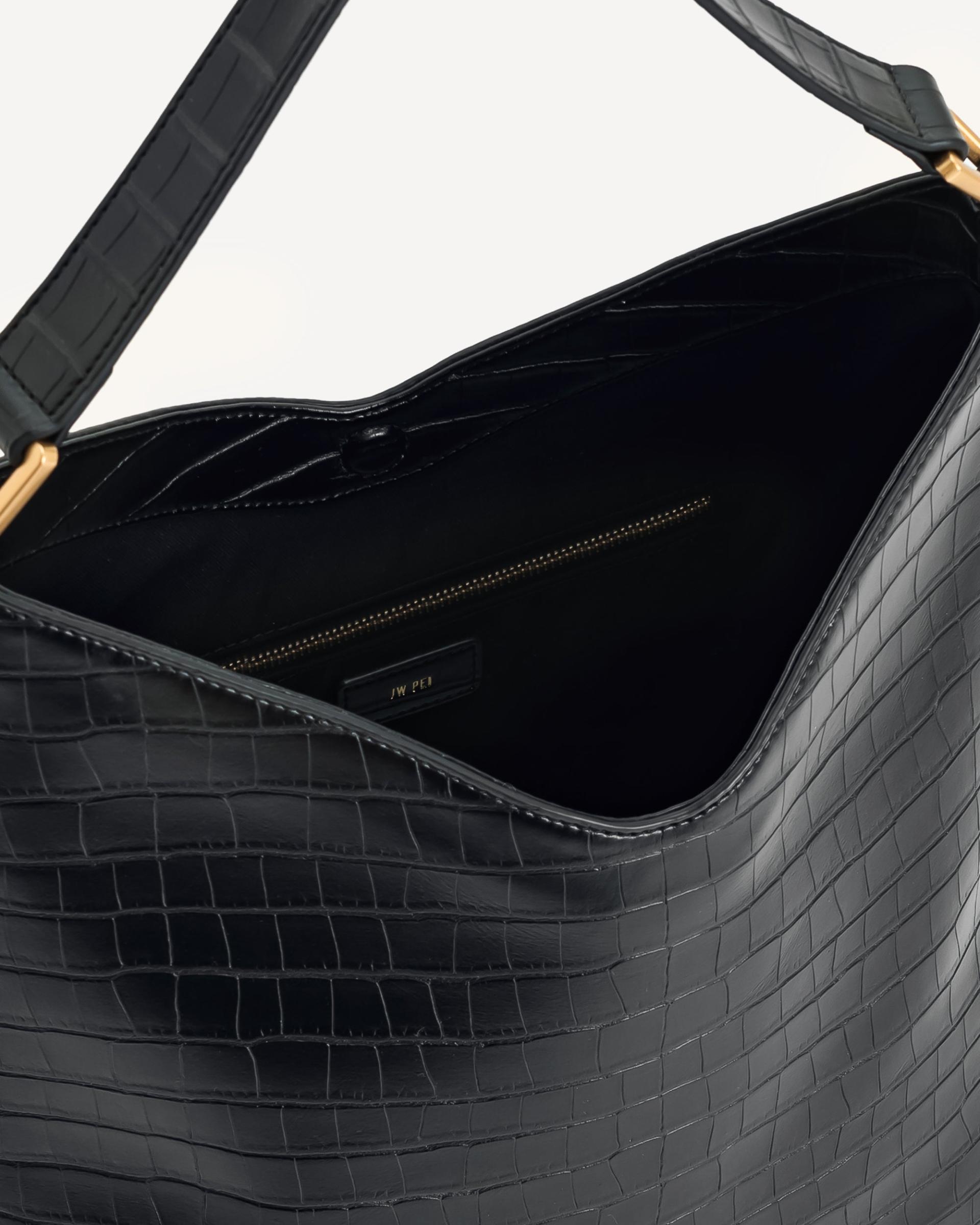 Aria Shoulder Bag - Black Croc 4
