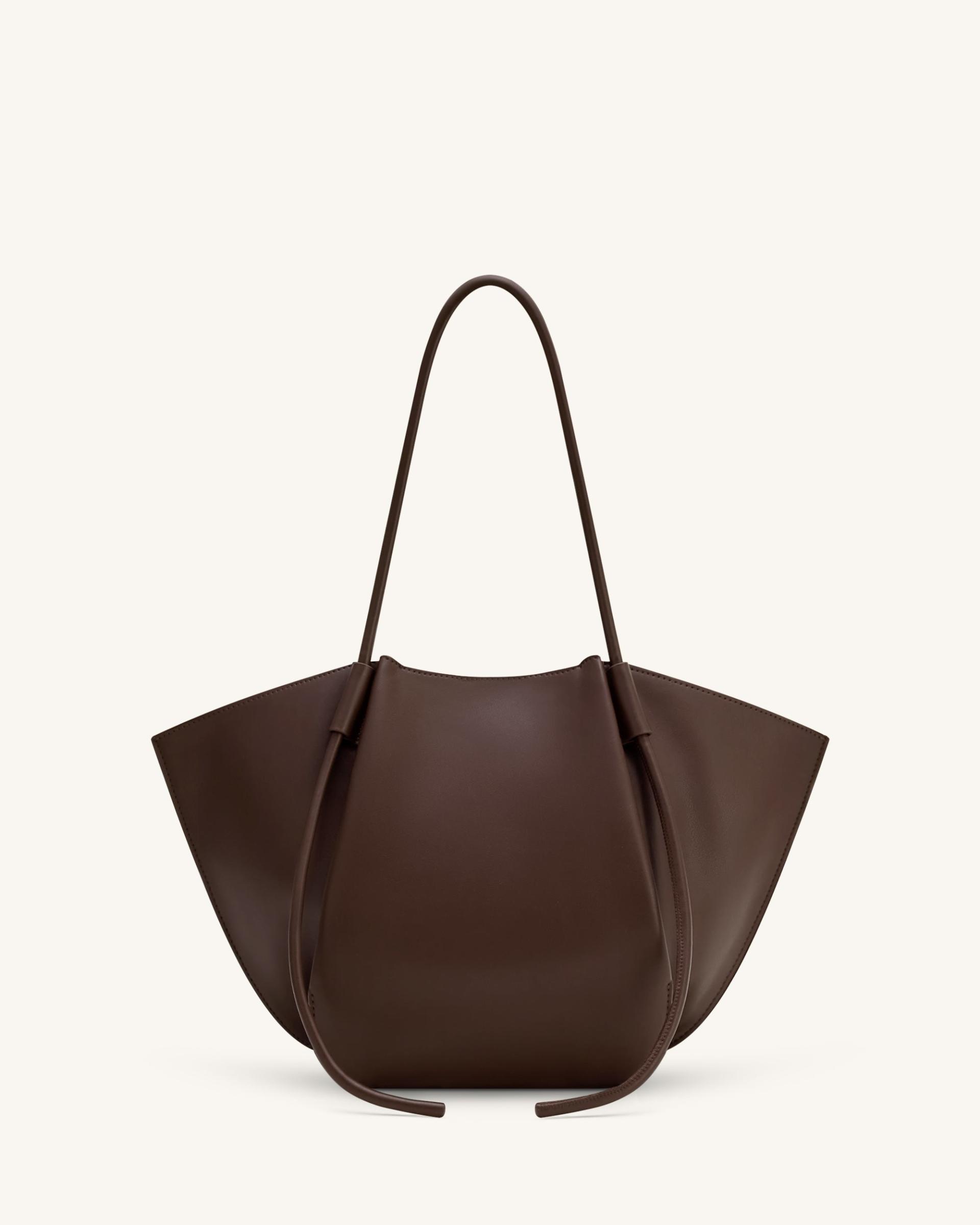 Nala Wide Tote Bag - Deep Brown 3