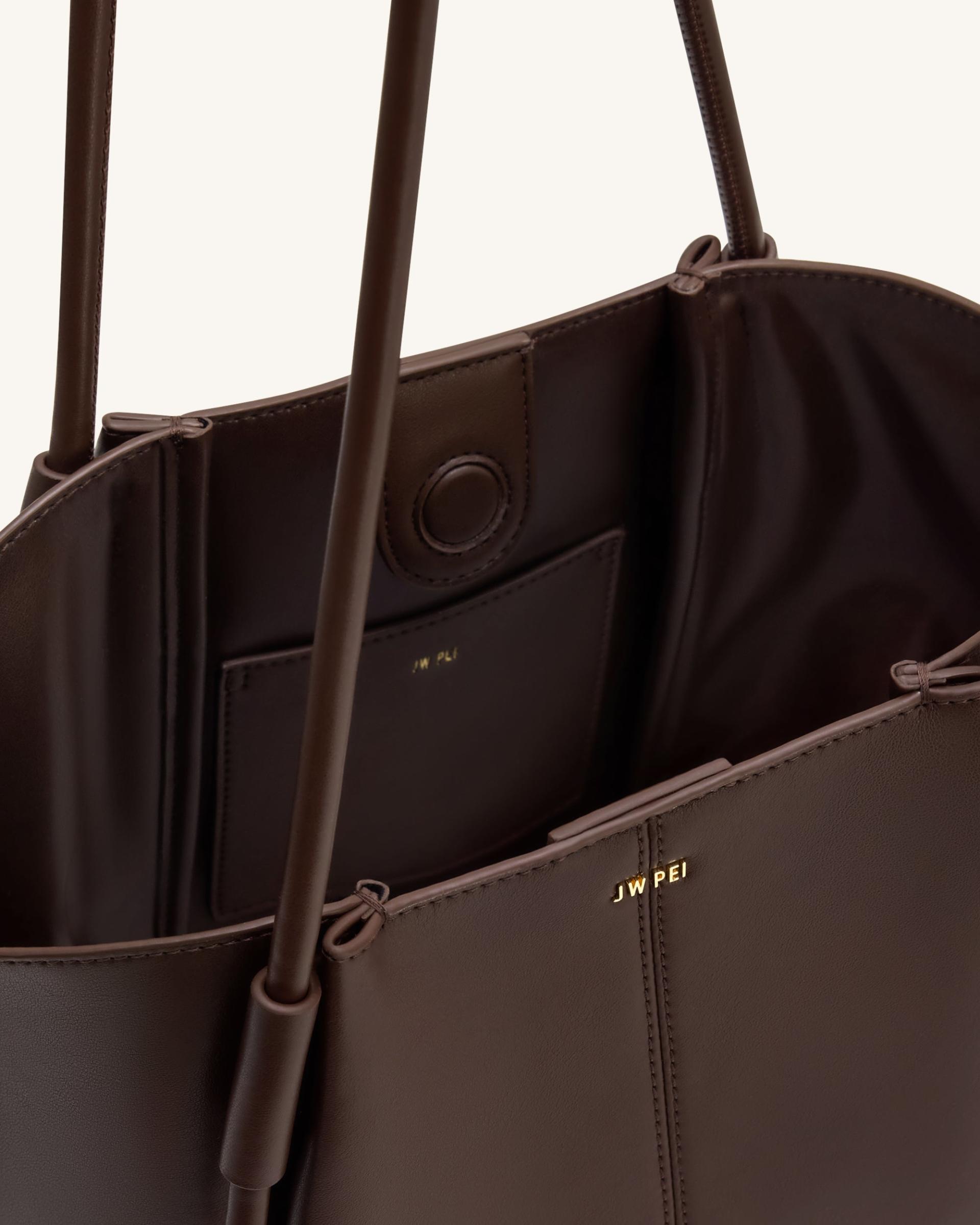 Nala Wide Tote Bag - Deep Brown 4