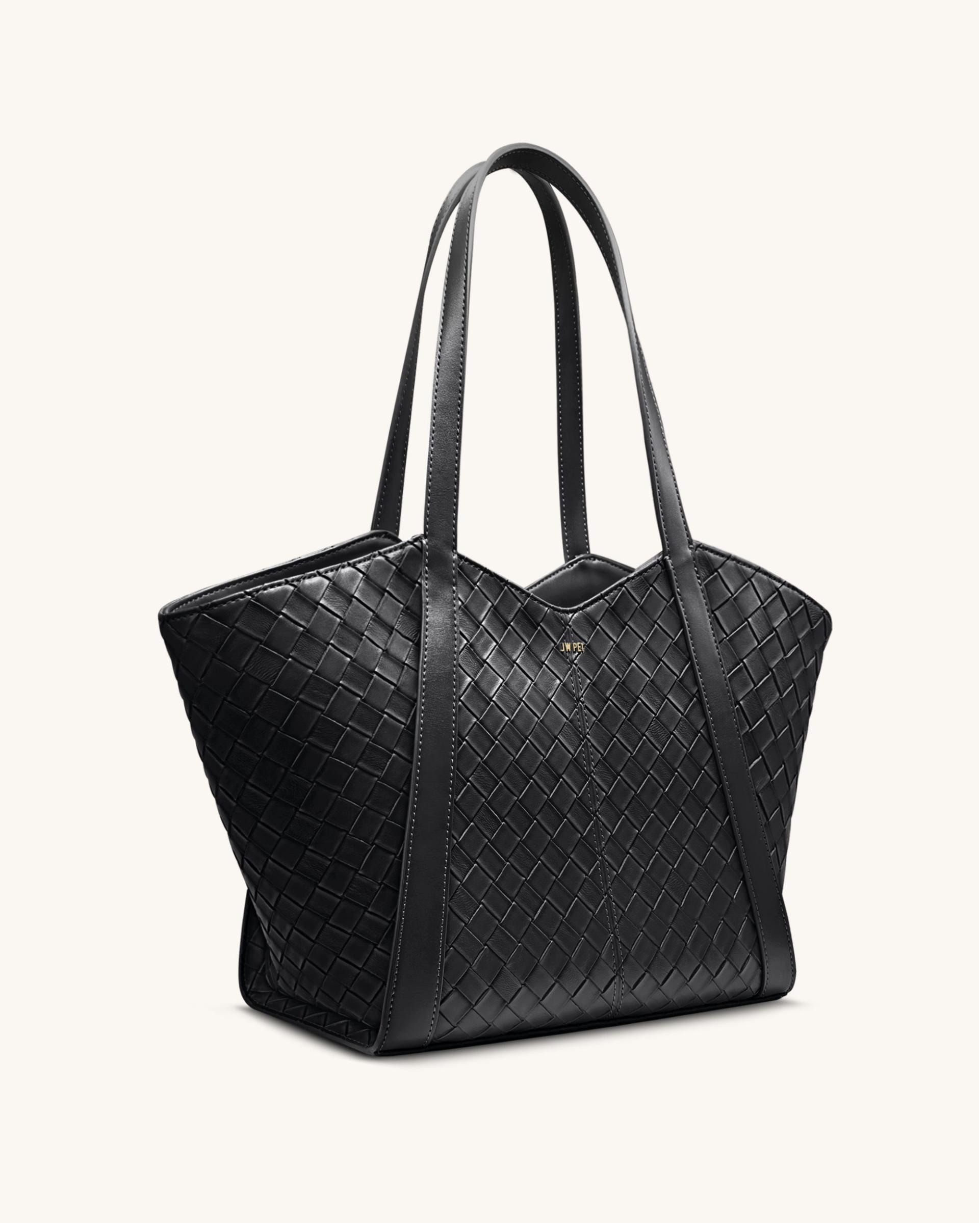 Kiana Large Capacity Weave Texture Tote Bag - Black 2