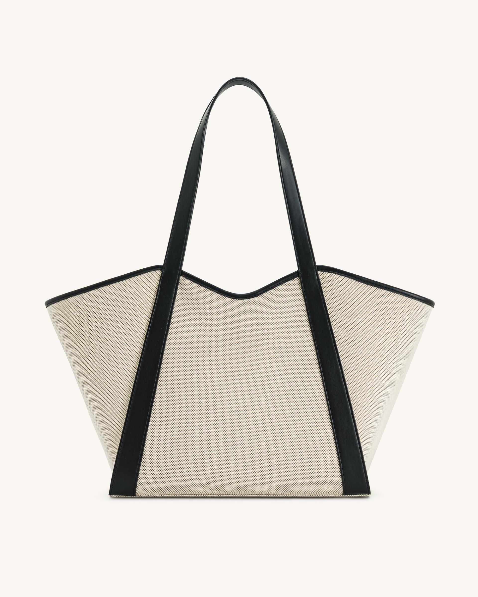 Kiana Large Capacity Tote Bag - Black Canvas 3