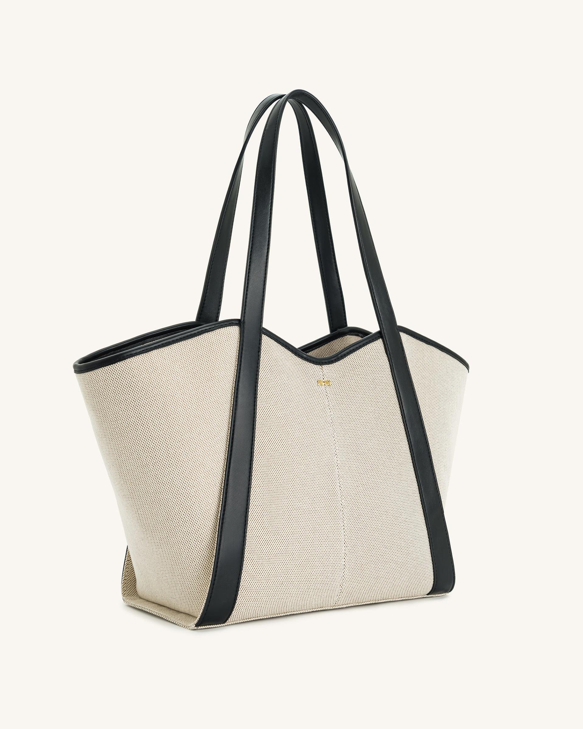 Kiana Large Capacity Tote Bag - Black Canvas 2