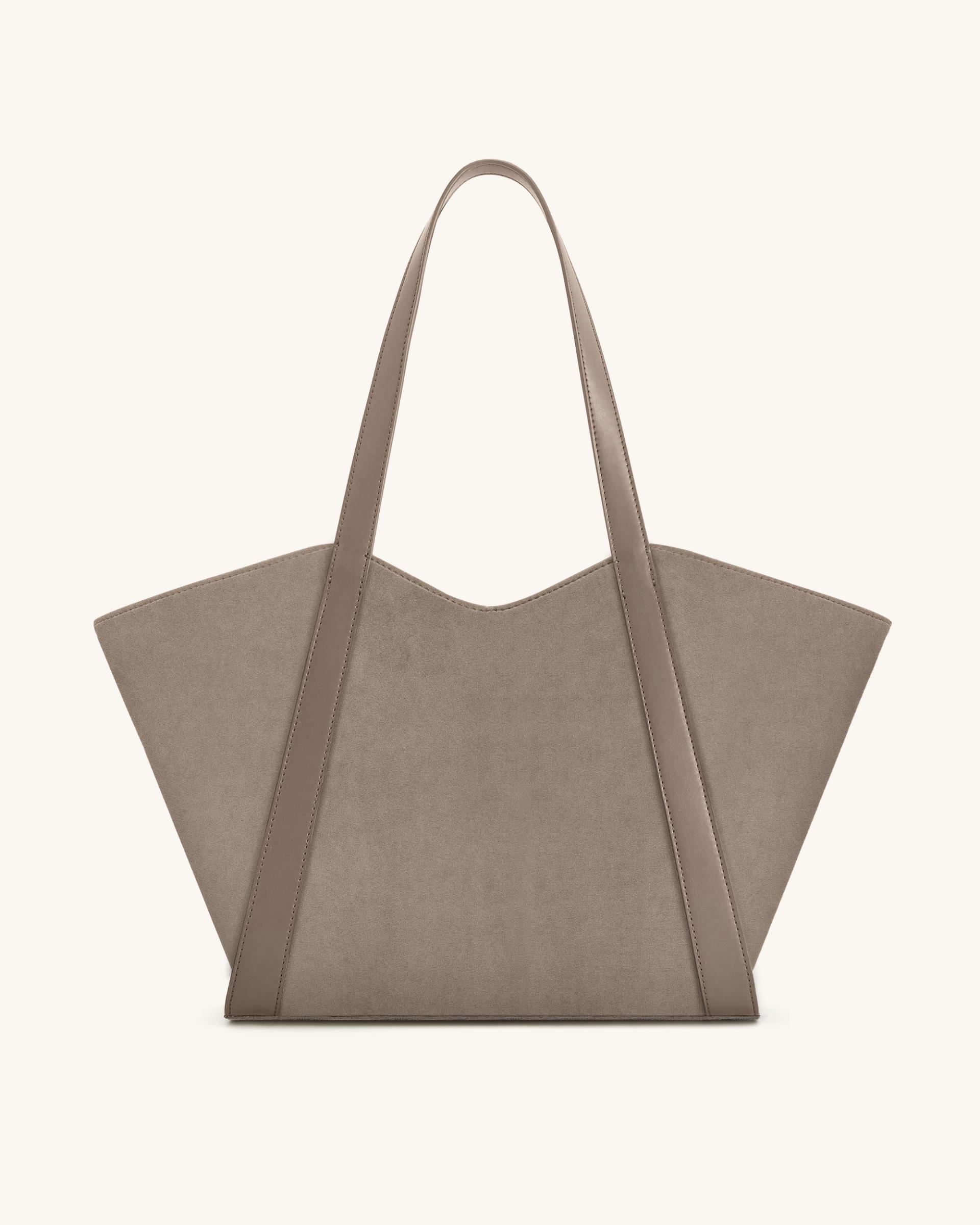 Kiana Large Capacity Faux Suede Tote Bag - Taupe 3