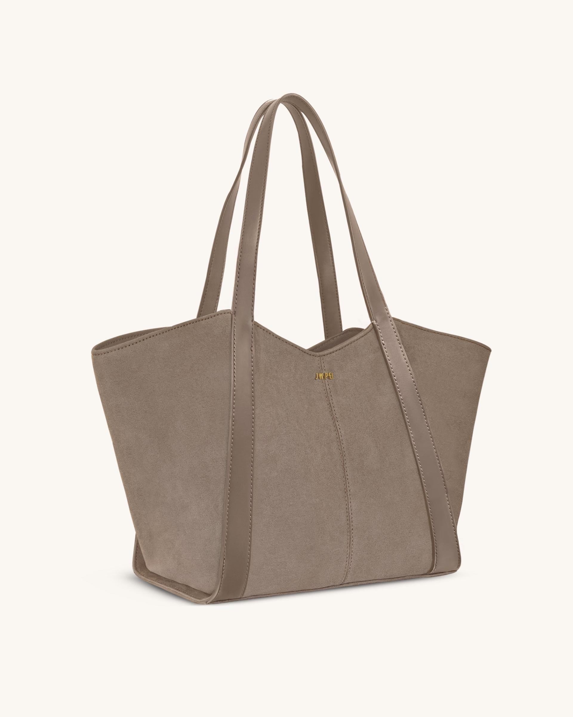 Kiana Large Capacity Faux Suede Tote Bag - Taupe 2