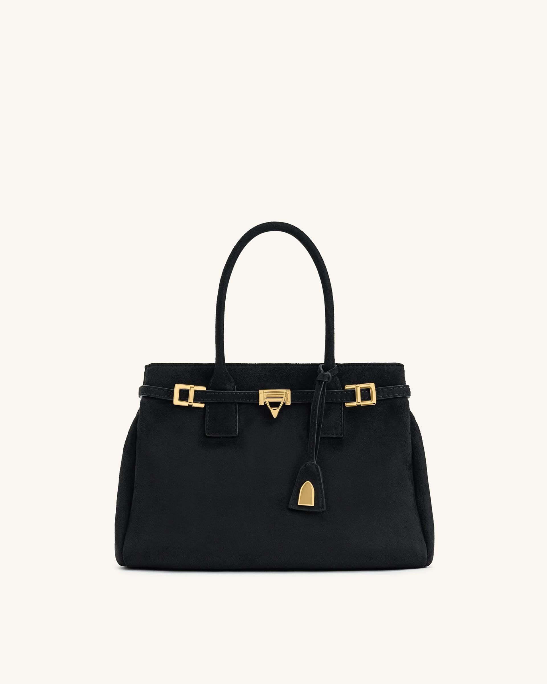 Miley Belt Embellished Tote Bag - Black
