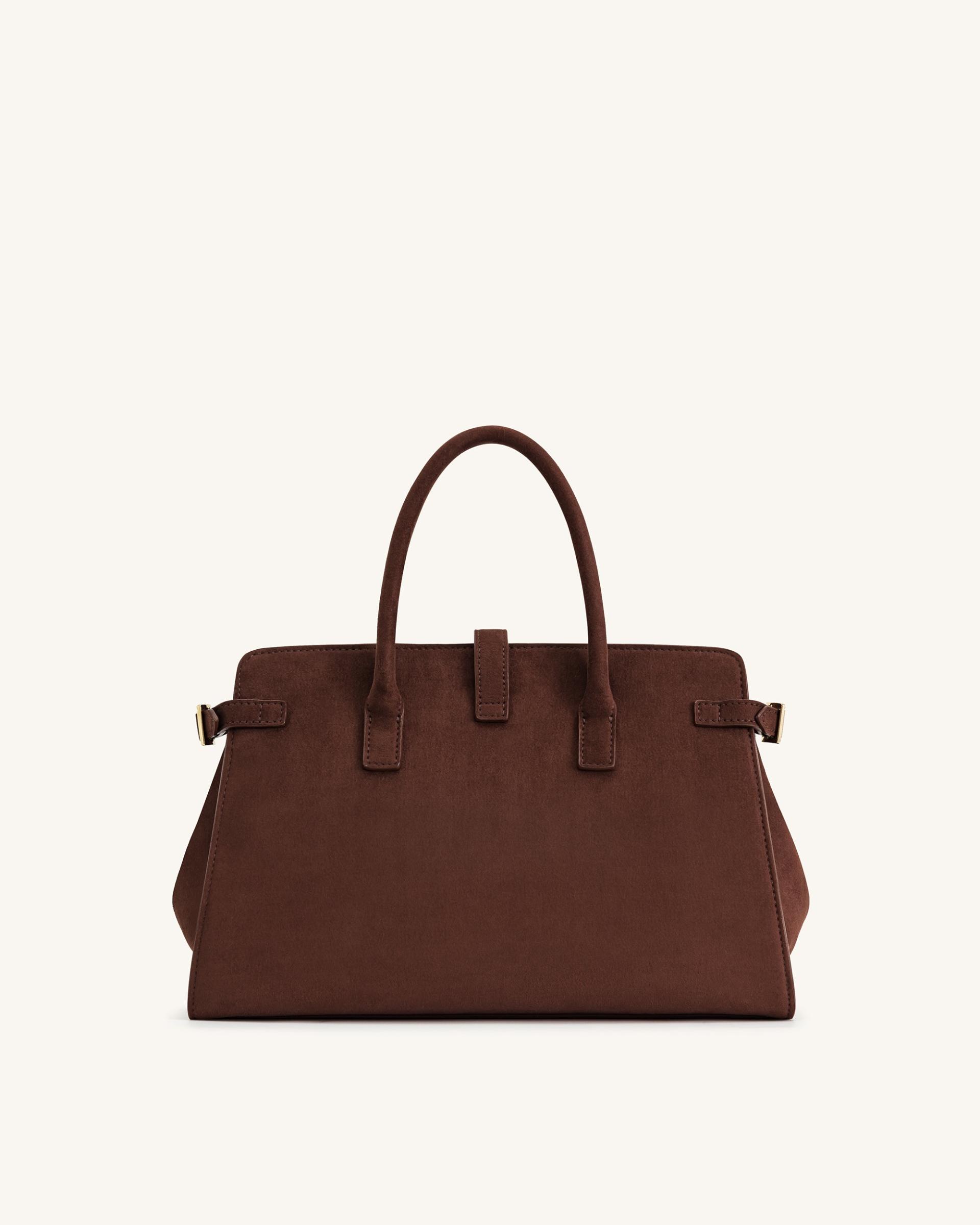 Saige Faux Suede Tote Bag - Brown 3