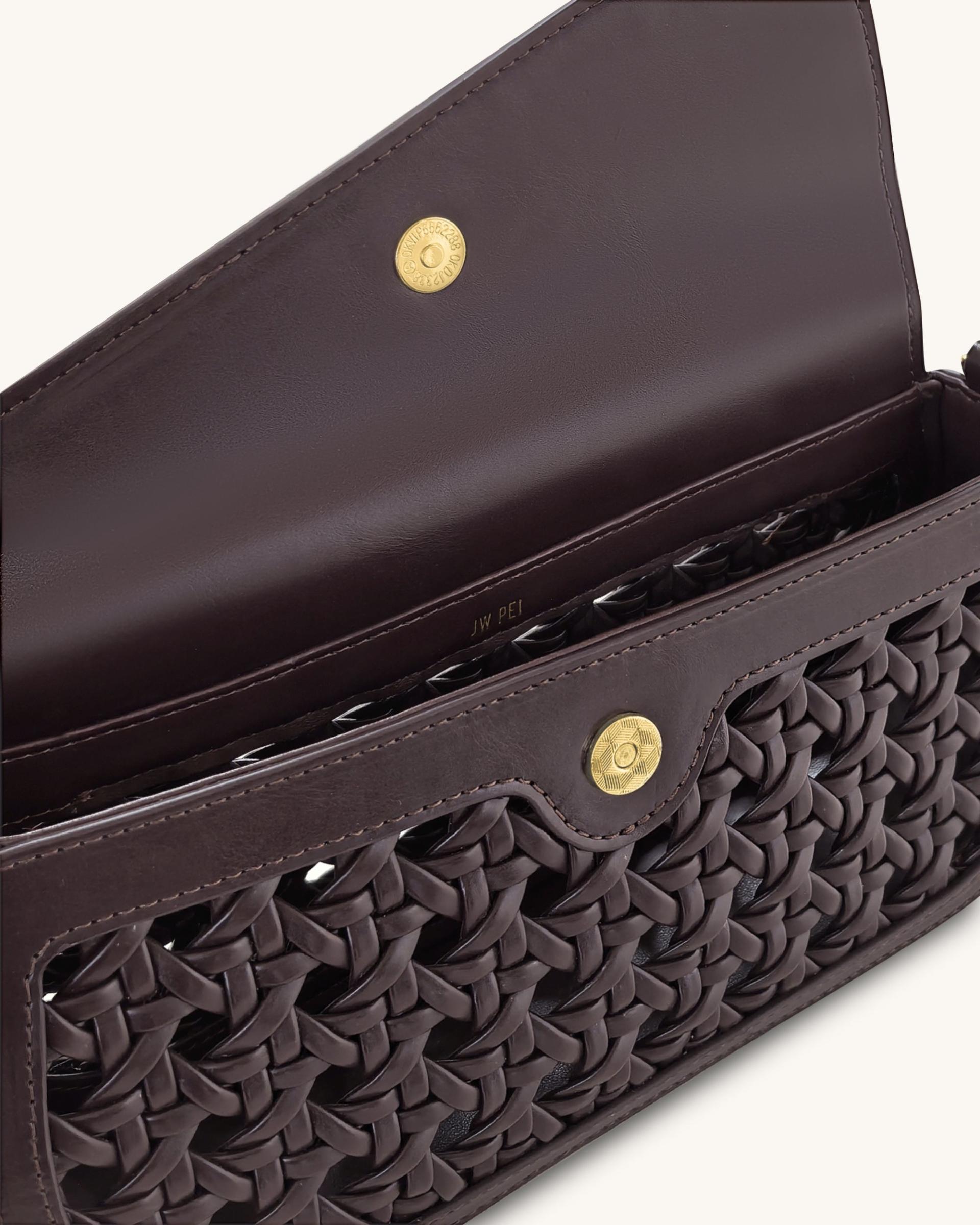 Addisyn Cutout Woven Shoulder Bag - Burgundy 4