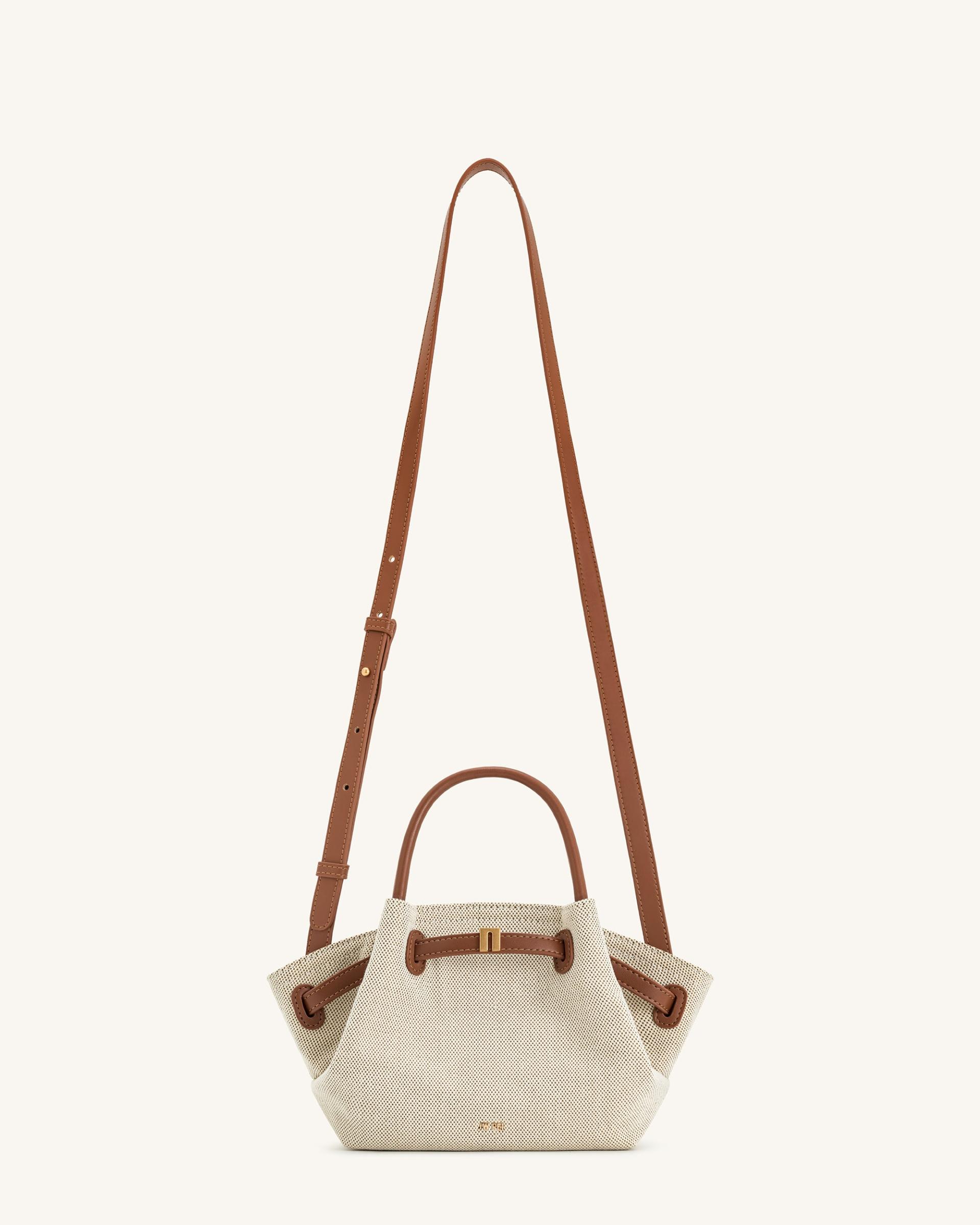 Hana Mini Tote Bag - Brown Canvas 3