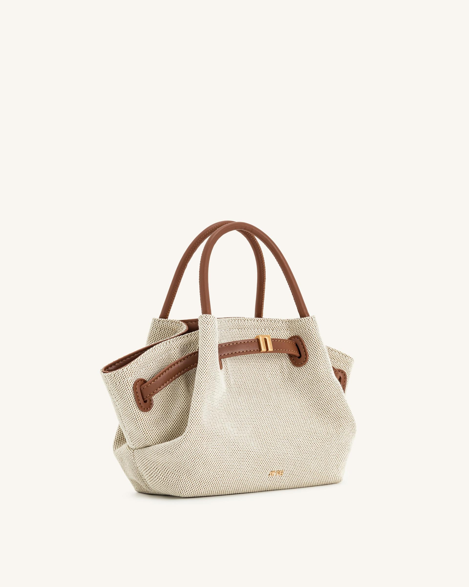 Hana Mini Tote Bag - Brown Canvas 4